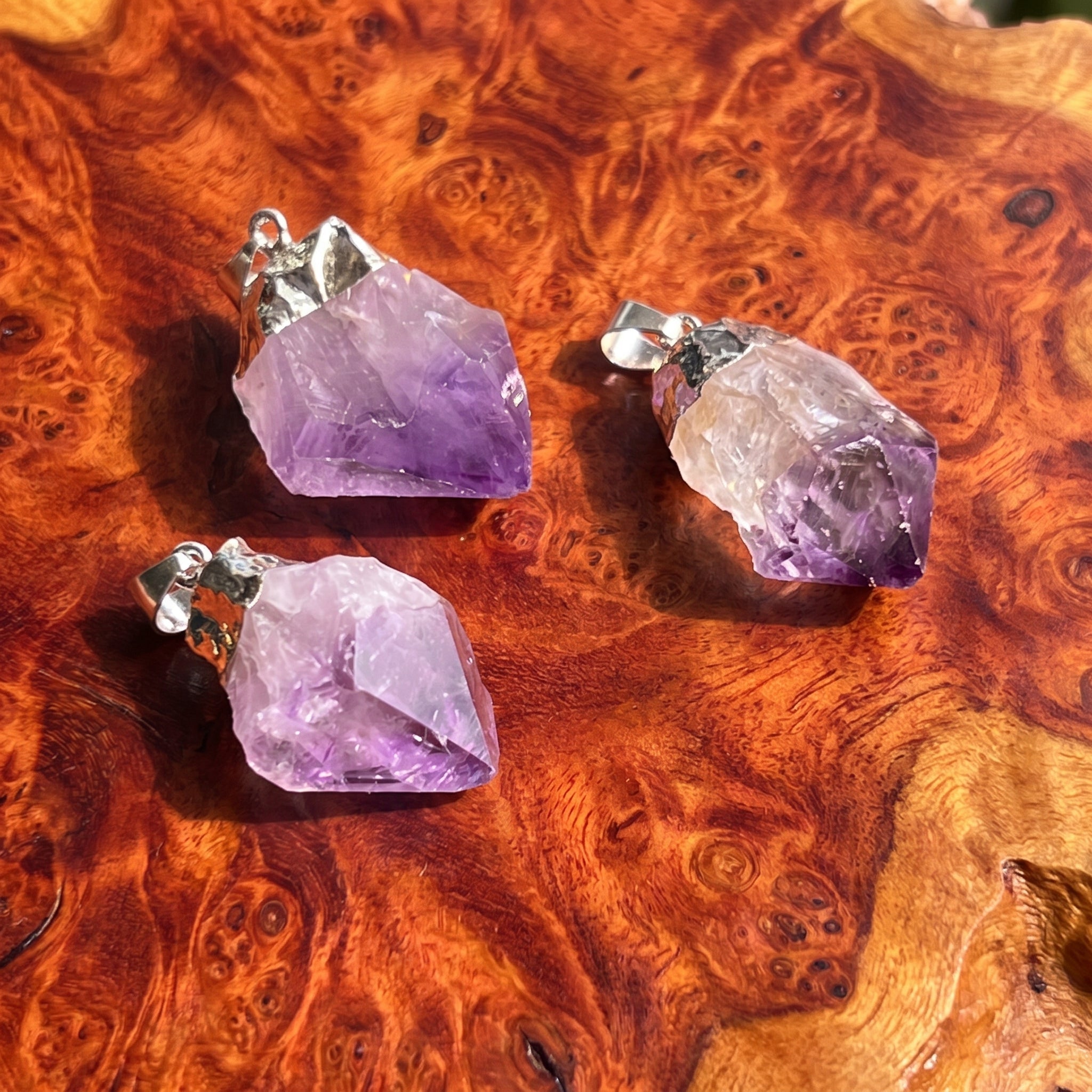 Amethyst Crystal Point Pendant (Silver Plated) Amazing Crystals