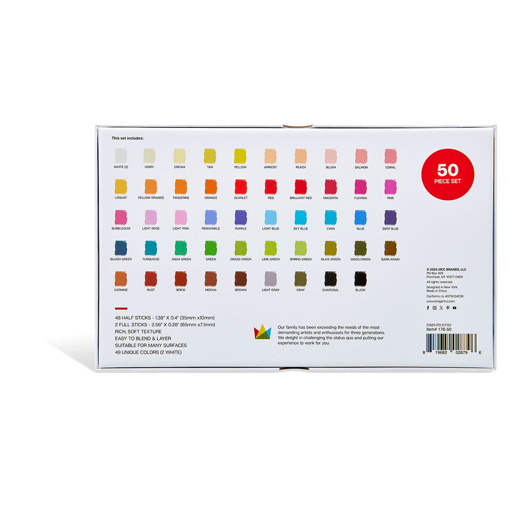 Soft Square Pastels Half Sticks 50 pc KINGART