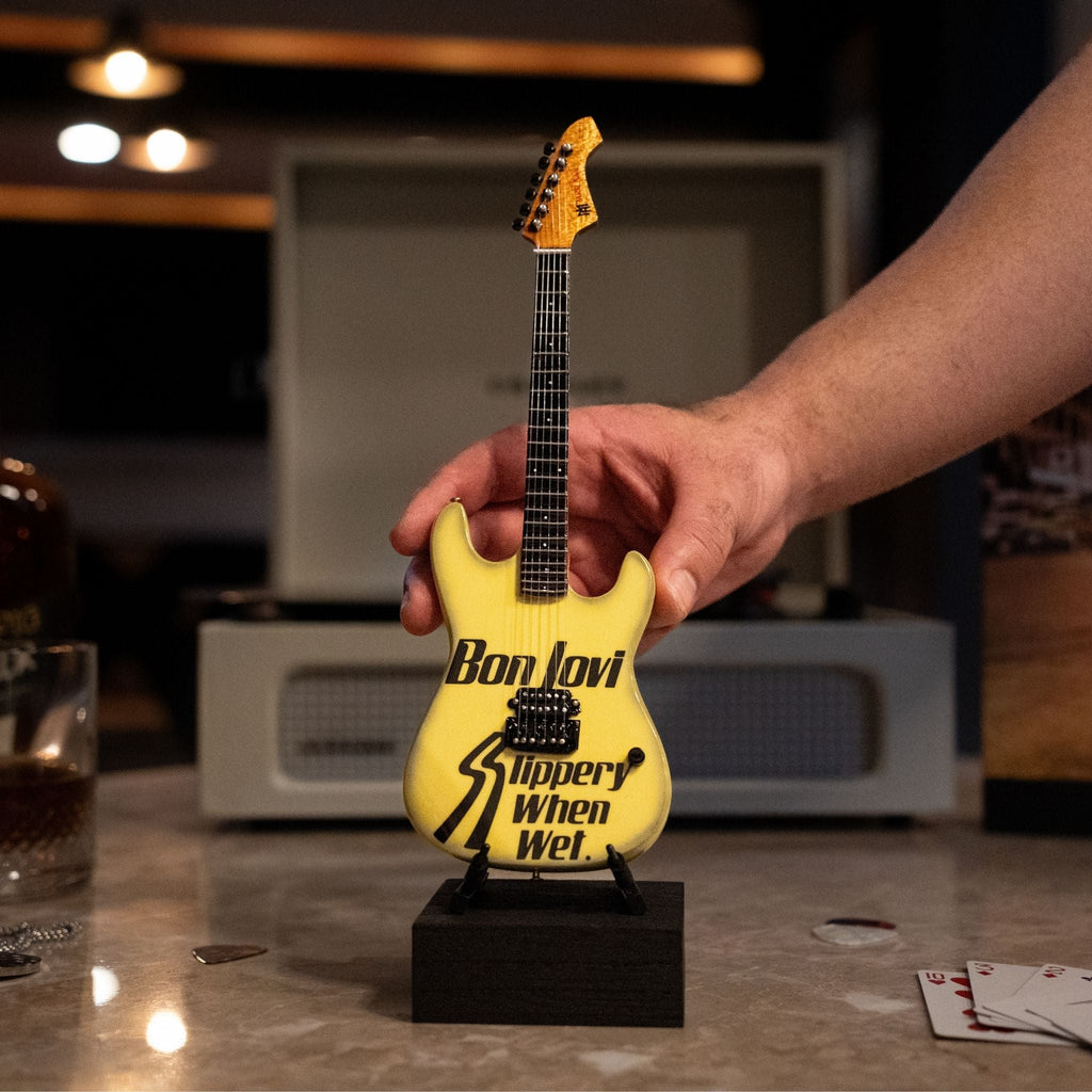 Bon Jovi Slippery When Wet Collectible Miniature Guitar The Mini Axe