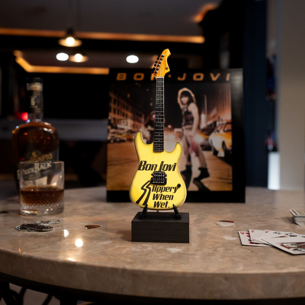 Bon Jovi Slippery When Wet Collectible Miniature Guitar The Mini Axe