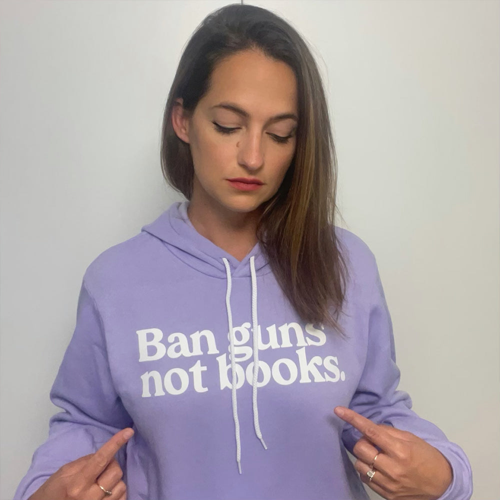 Ban Guns Not Books Pullover Fleece Kind Cotton