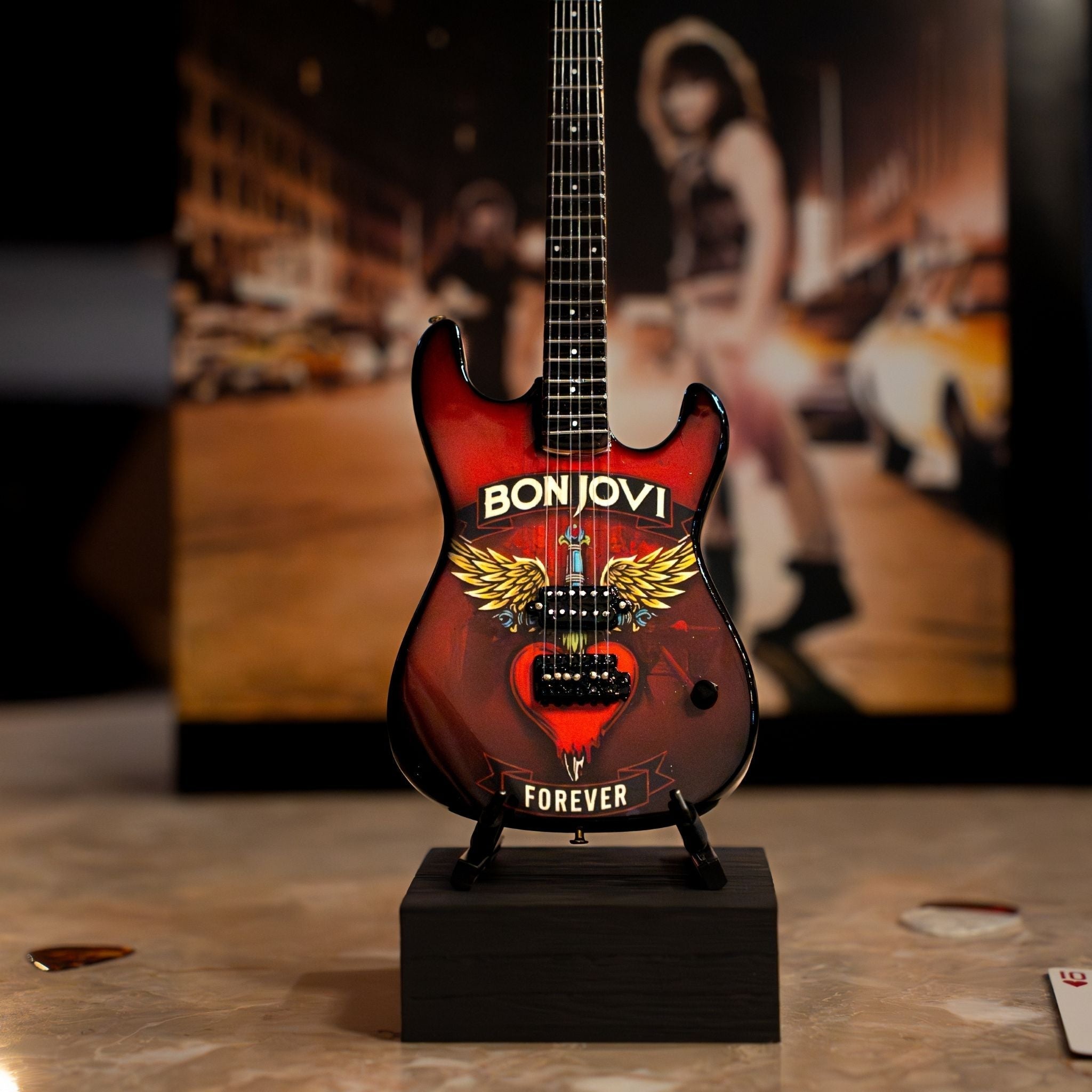 Bon Jovi Forever Tour Collectible Miniature Guitar The Mini Axe