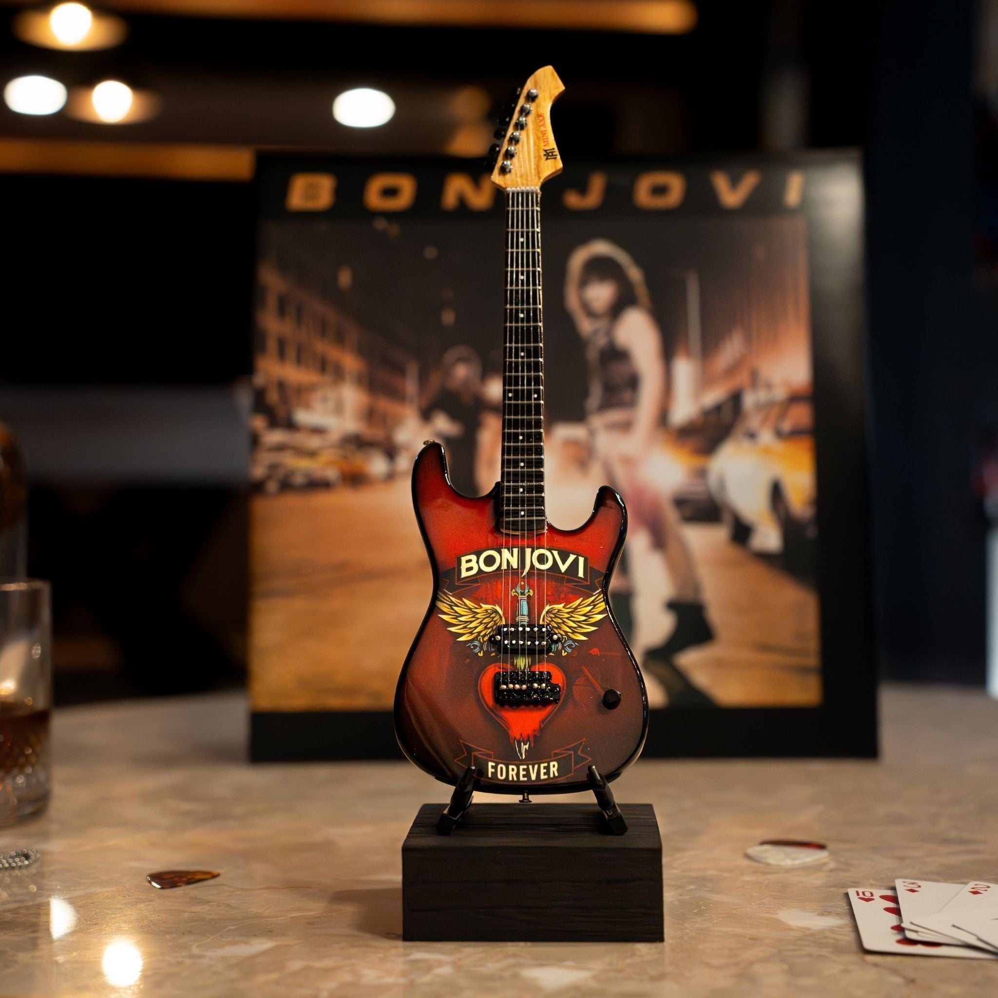 Bon Jovi Forever Tour Collectible Miniature Guitar The Mini Axe