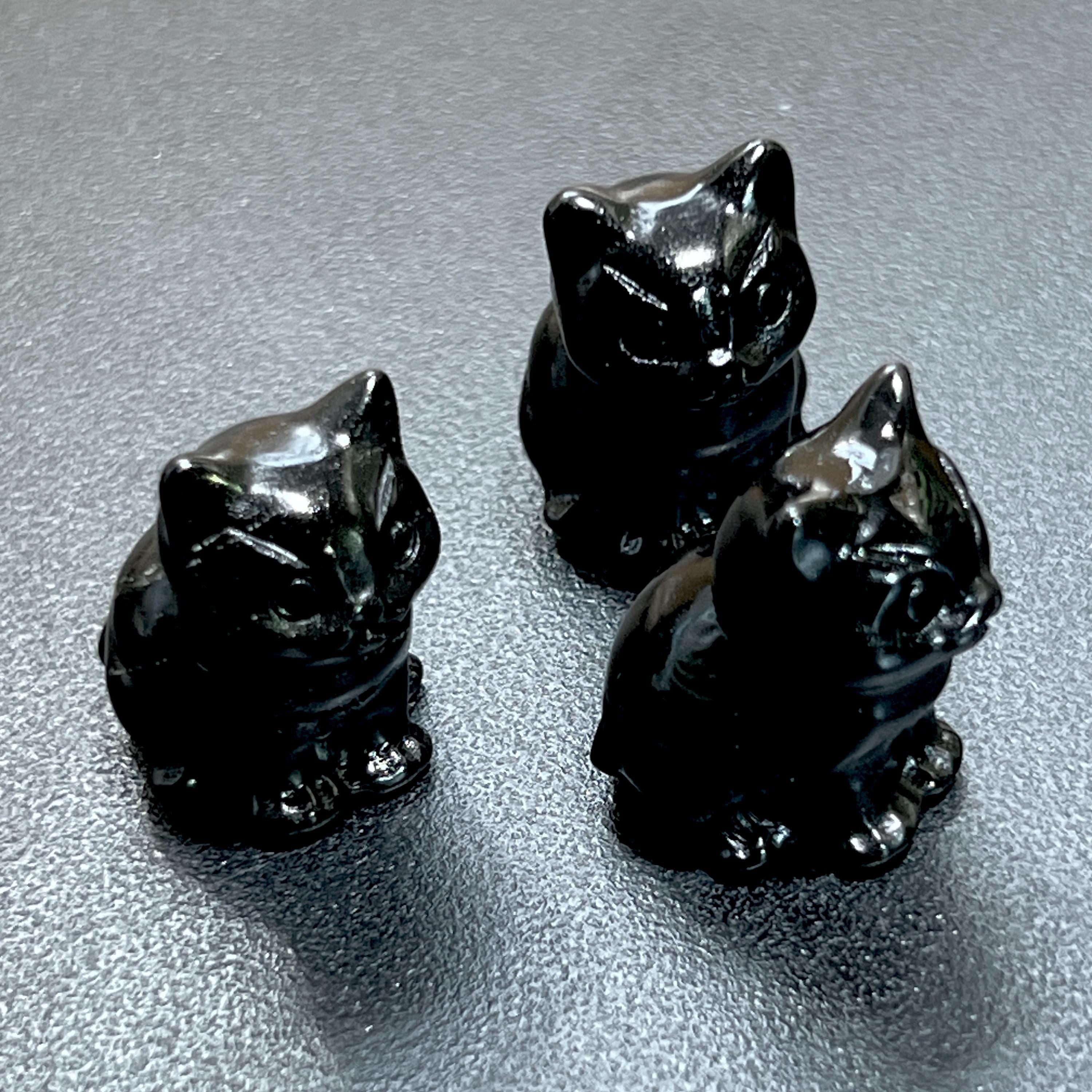 Small Black Obsidian Cat Kitten Carving Wholesale Amazing Crystals