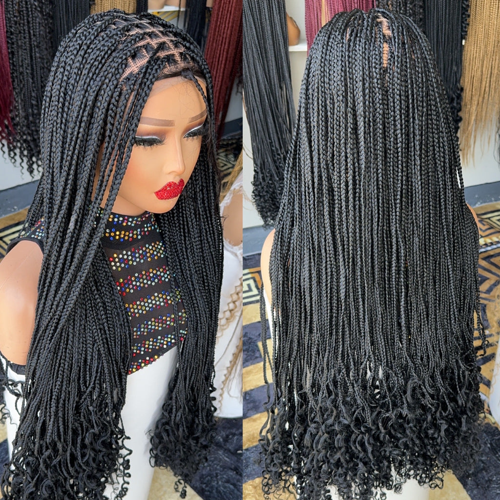 30 inches curly tips knotless braided wig HOL stores