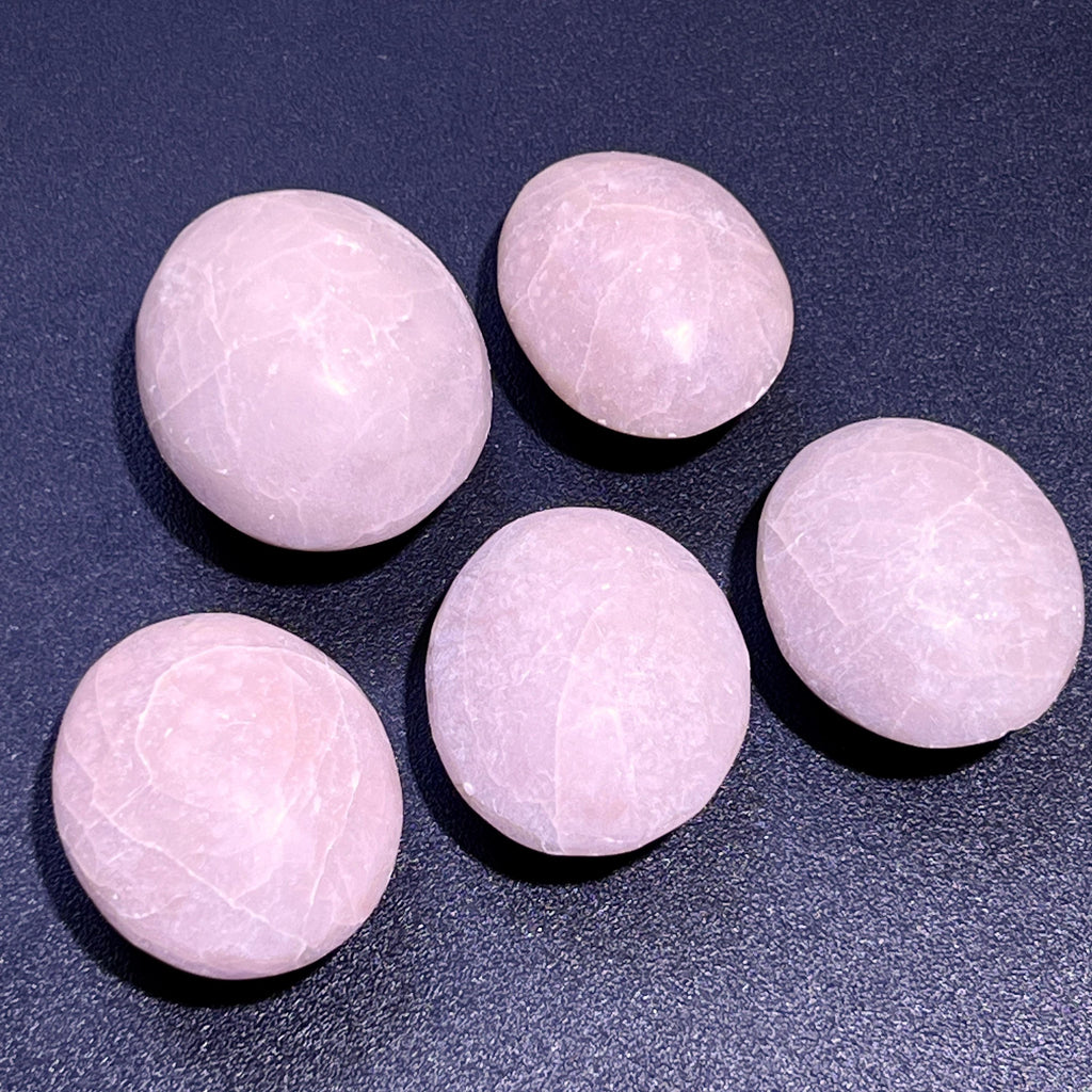 Pink Soapstone Palm Stone Carving Wholesale Amazing Crystals