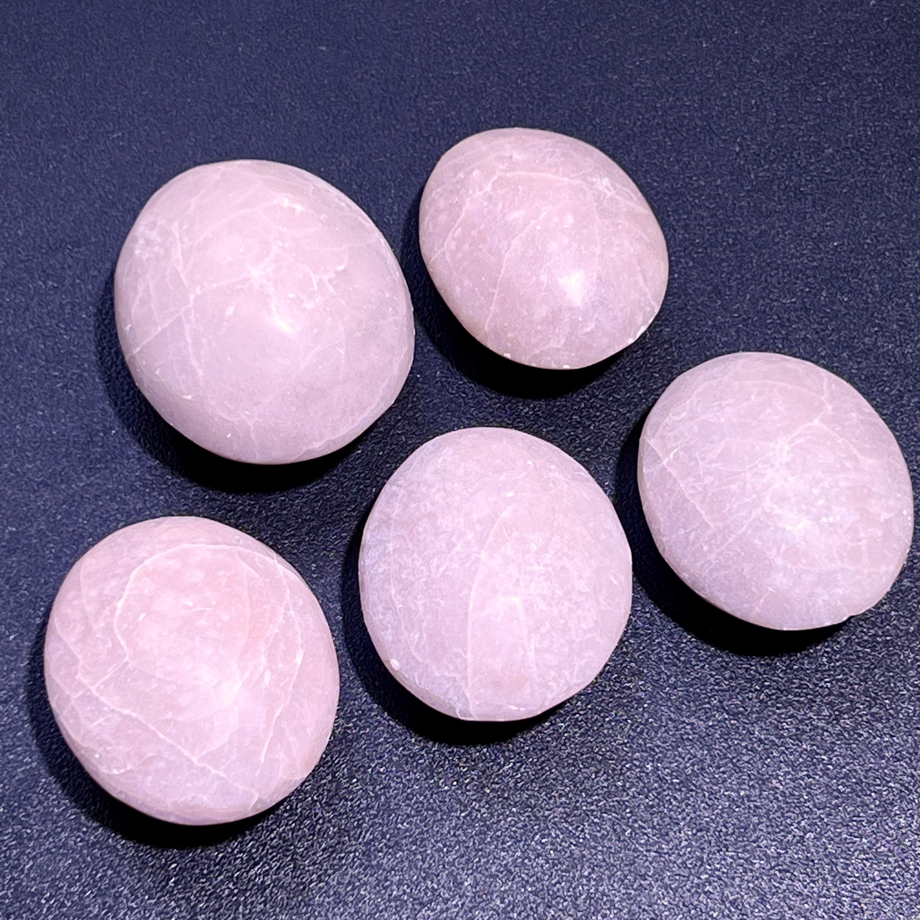 Pink Soapstone Palm Stone Carving Wholesale Amazing Crystals