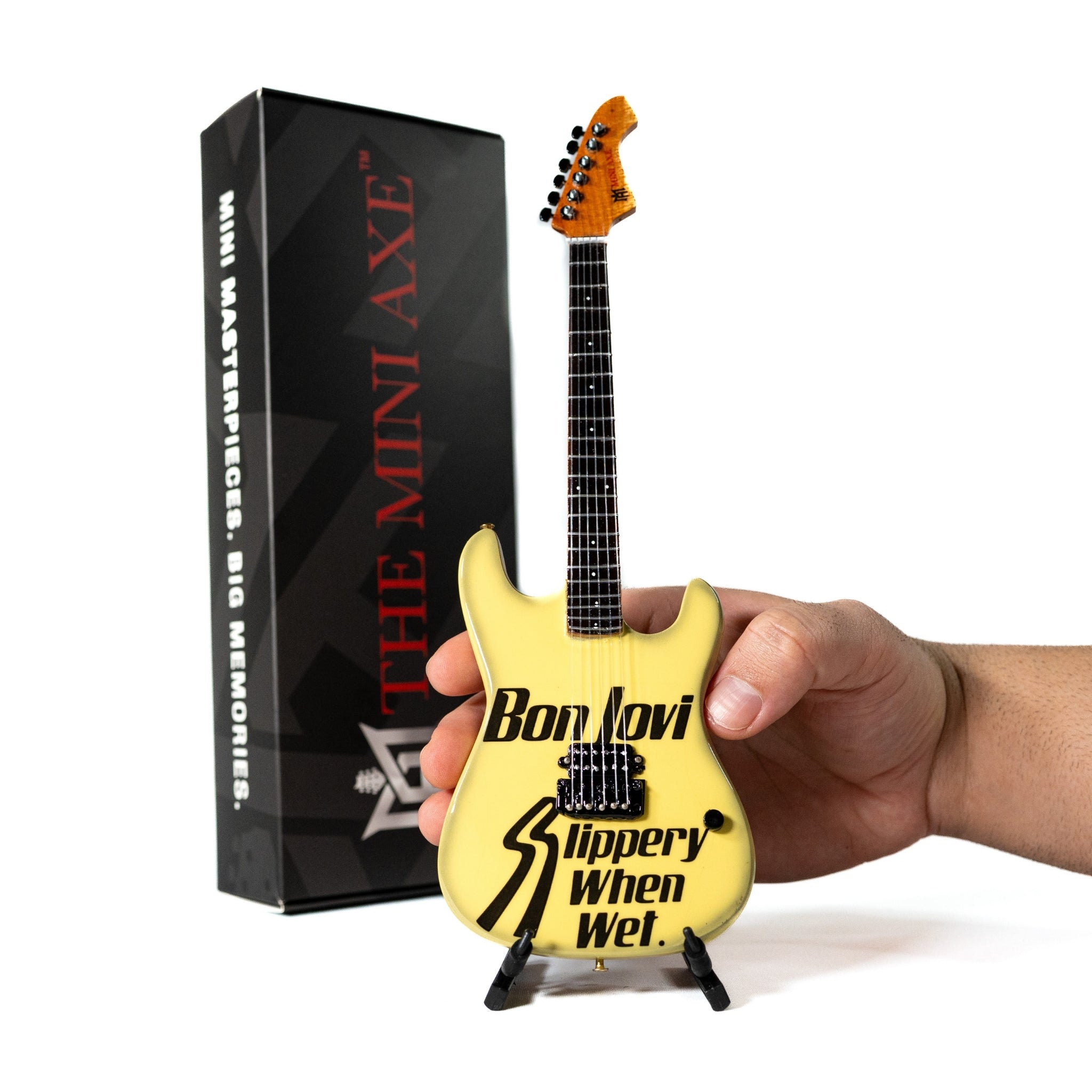 Bon Jovi Slippery When Wet Collectible Miniature Guitar The Mini Axe