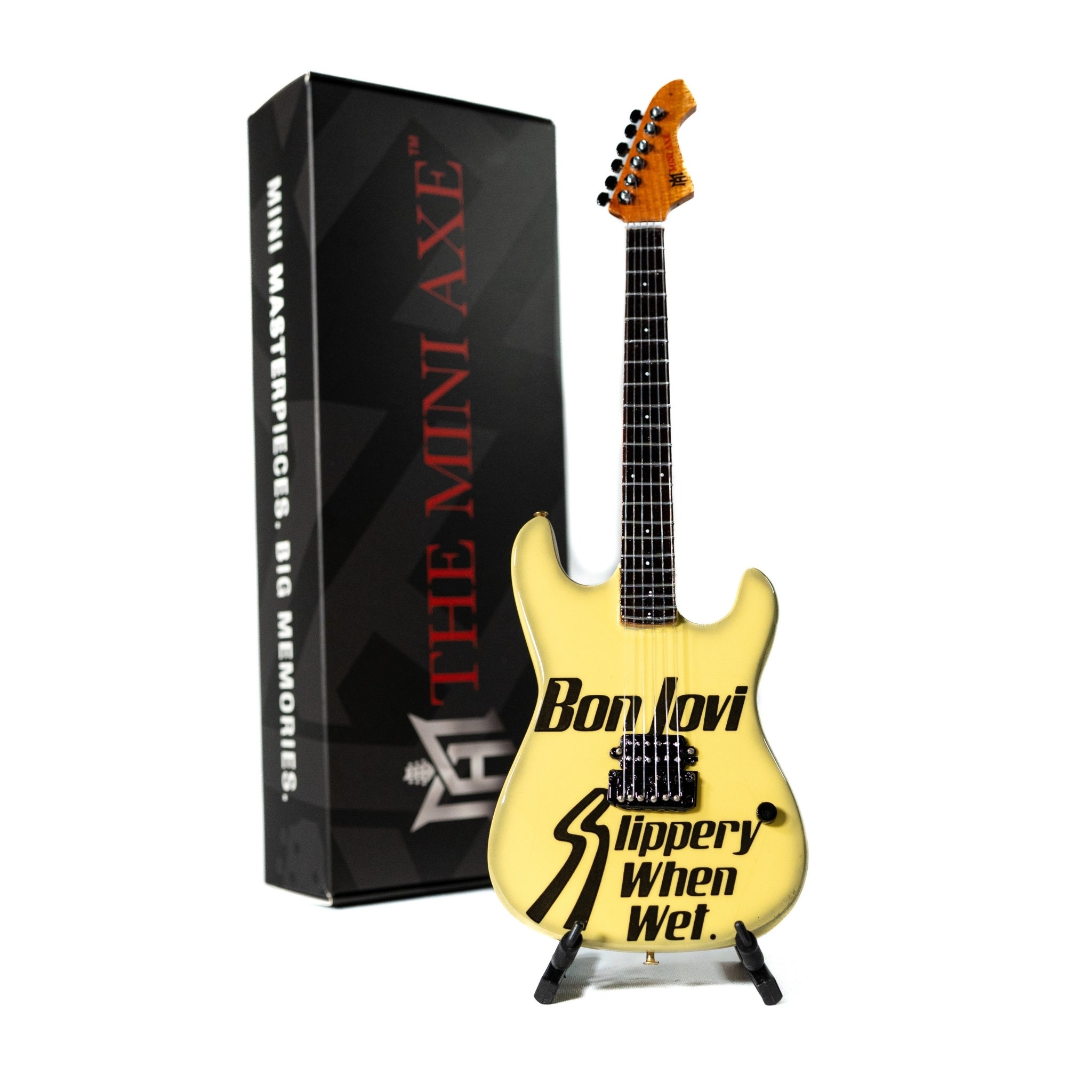 Bon Jovi Slippery When Wet Collectible Miniature Guitar The Mini Axe