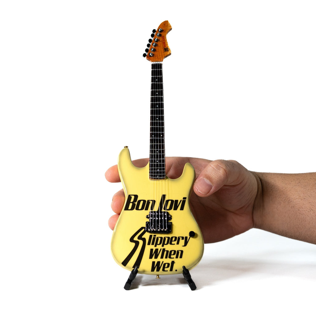 Bon Jovi Slippery When Wet Collectible Miniature Guitar The Mini Axe