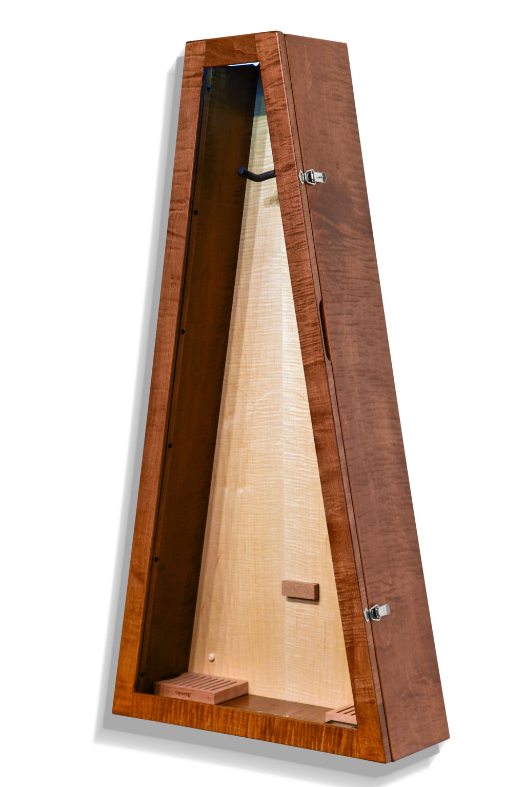 ClimaCase Triangle Humidor - Flamed Maple with Boston Stain and Natural Flamed Maple Back Acoustic Remedy Cases