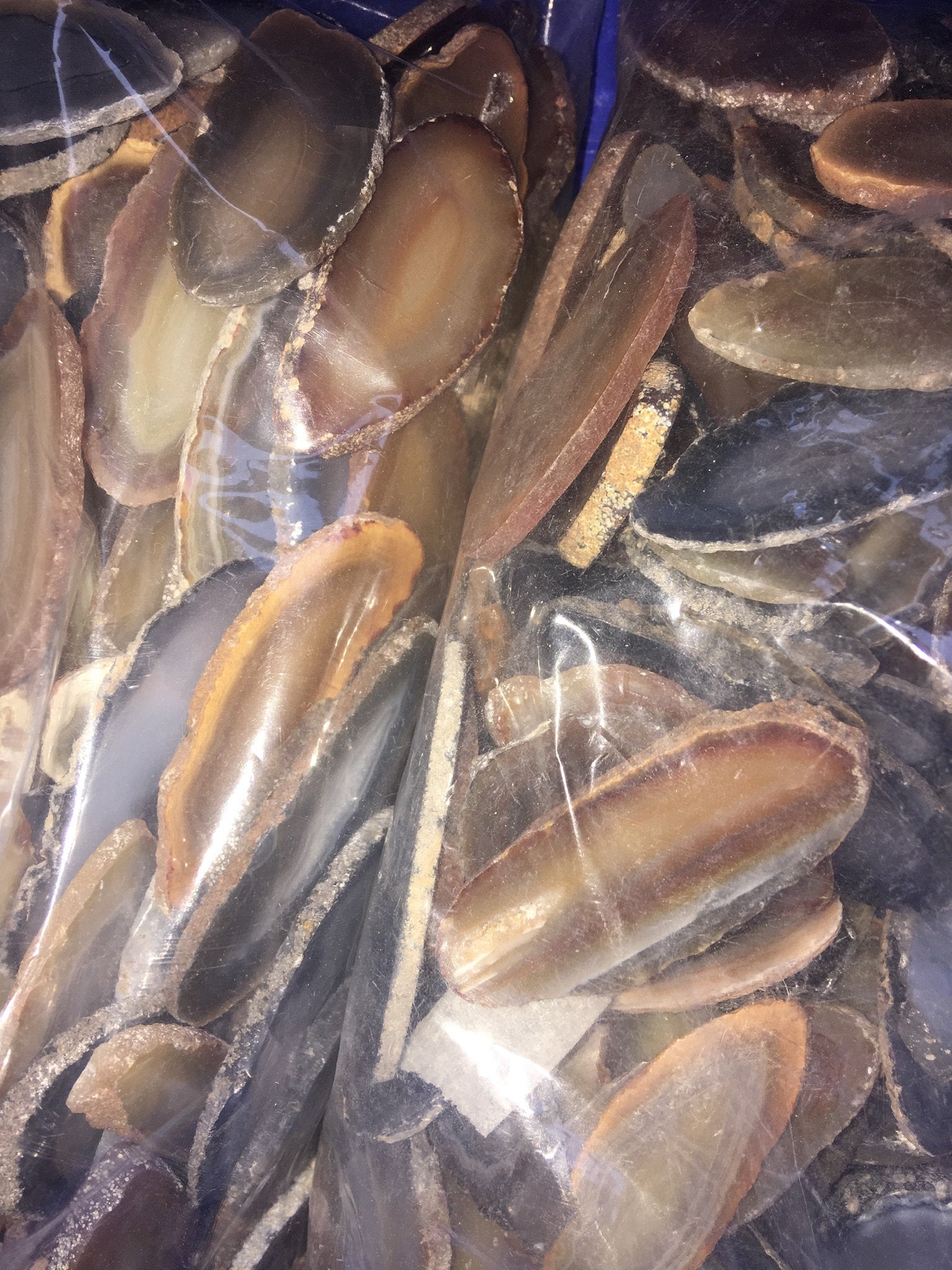 Agate Slice ( 6 - 7 Inches Long ) Size # 7 Grade A Round - Natural Crystal Slab - Polished Sliced Agates Tray Plate Slabs Coaster Amazing Crystals