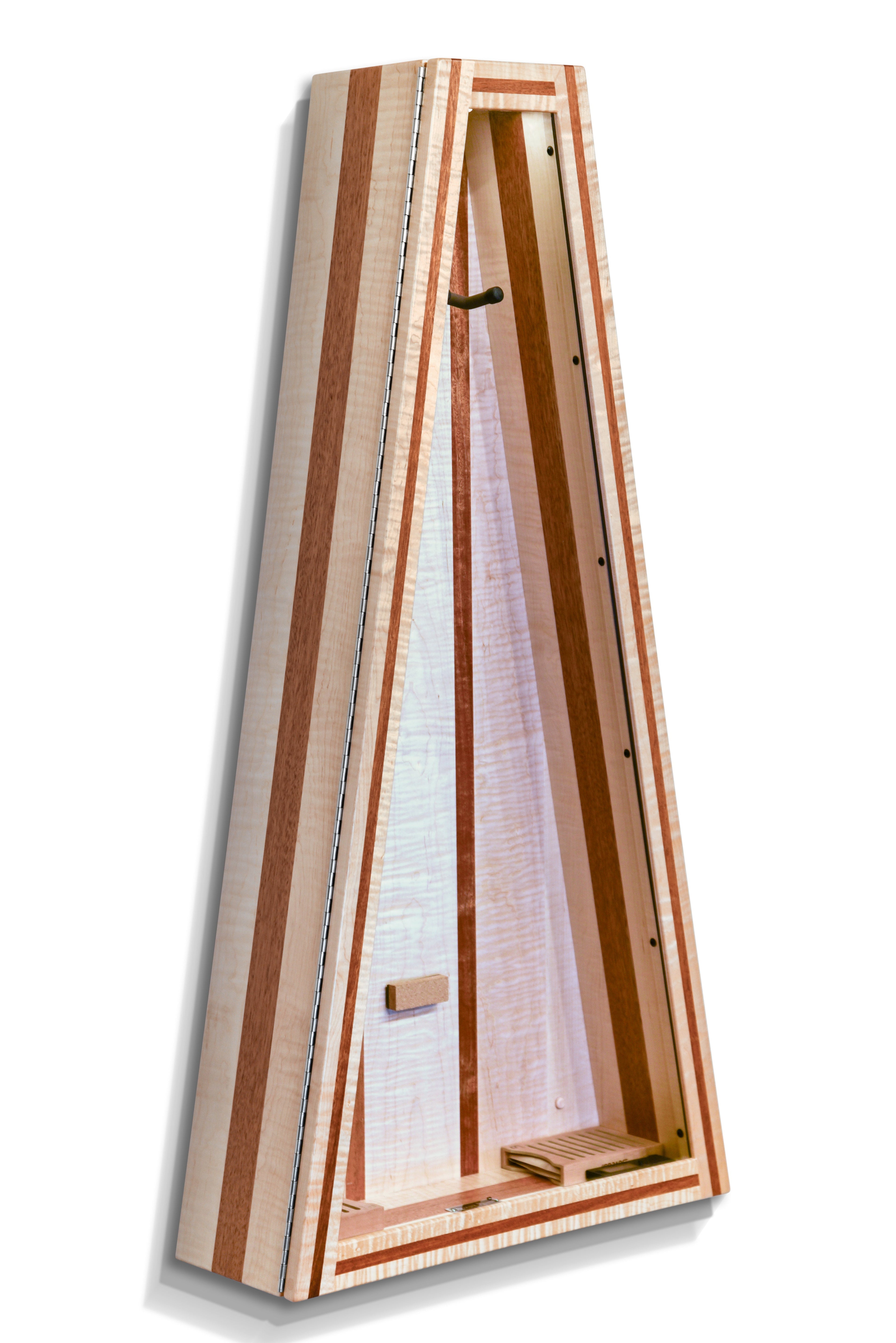 ClimaCase Triangle Humidor - Flamed Maple with Mahogany Acoustic Remedy Cases