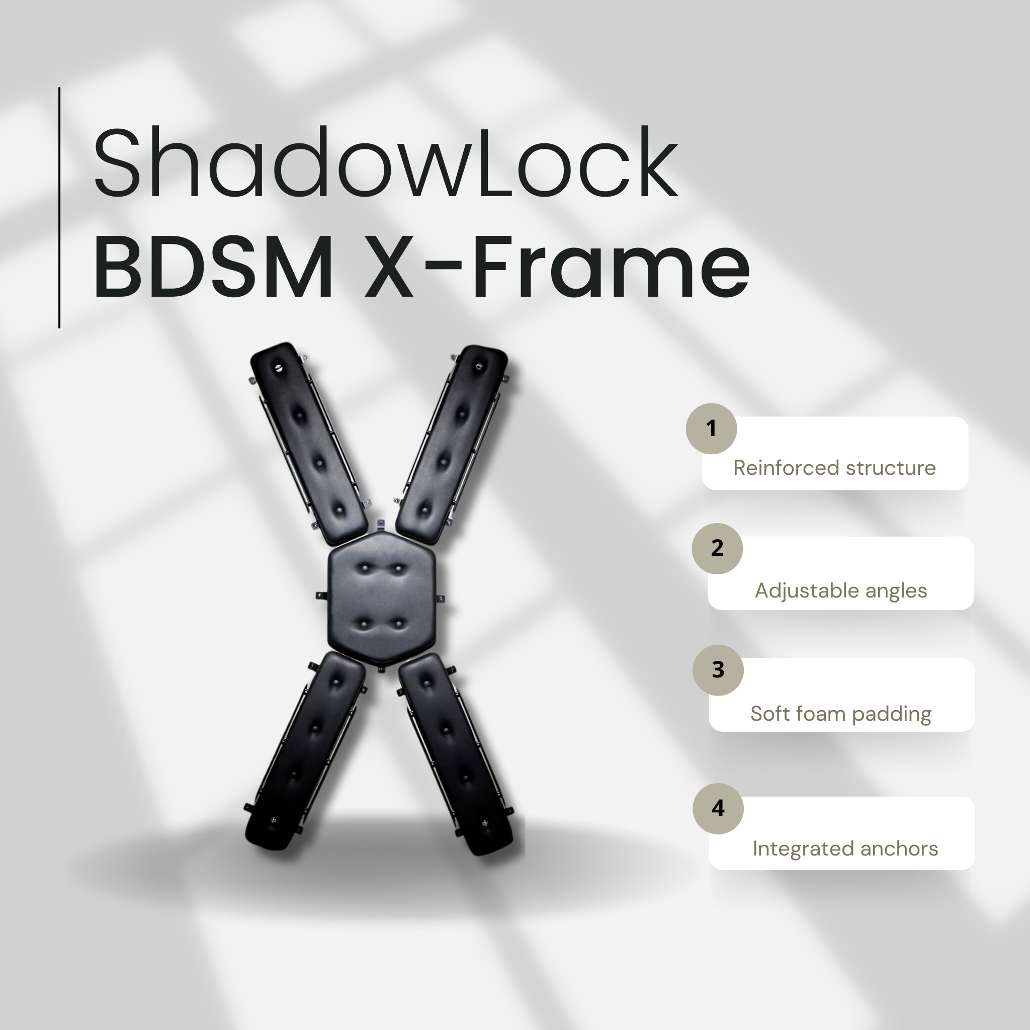 ShadowLock Wall-Mounted BDSM St. Andrew’s Cross After Dark USA