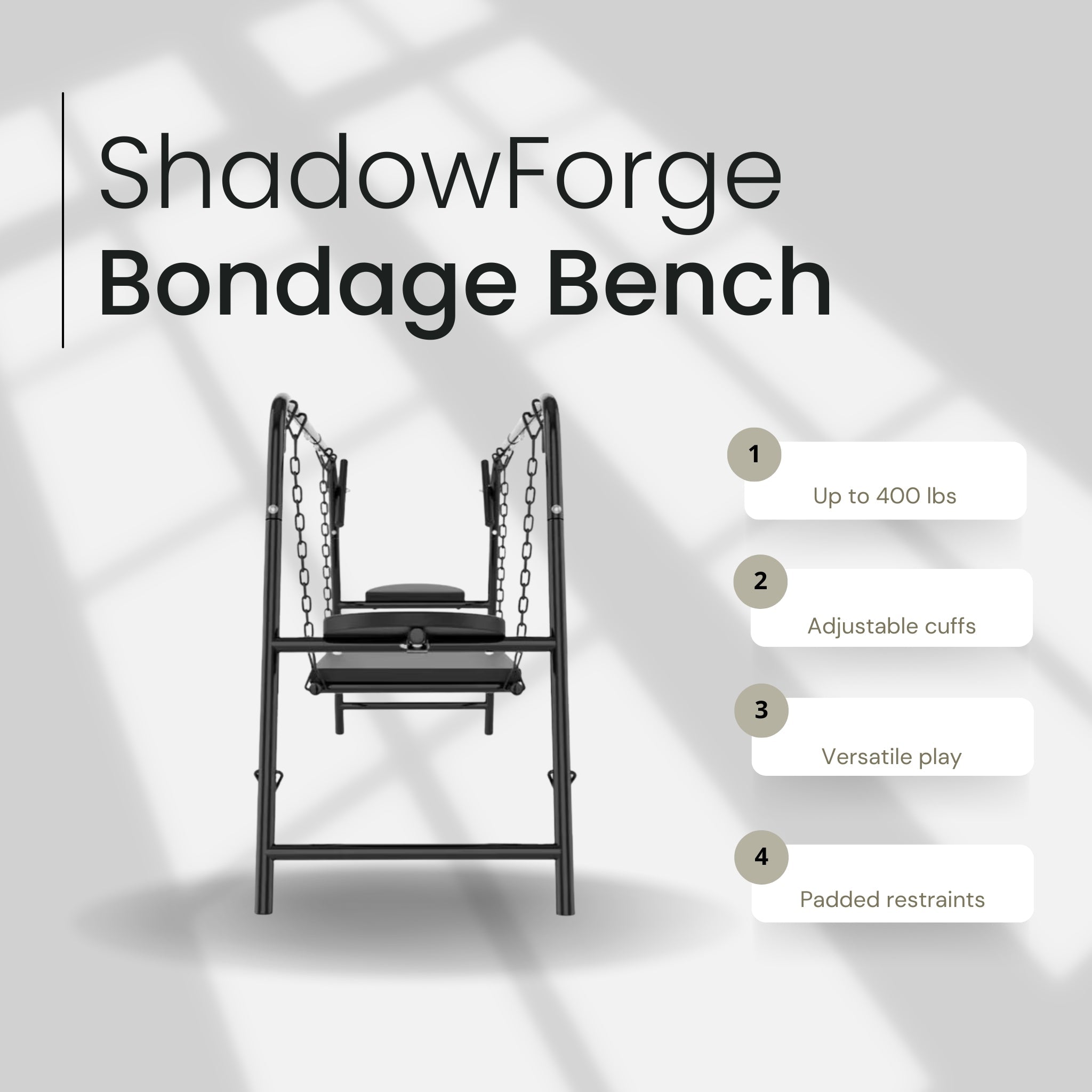 ShadowForge Freestanding BDSM Restraint Platform After Dark USA