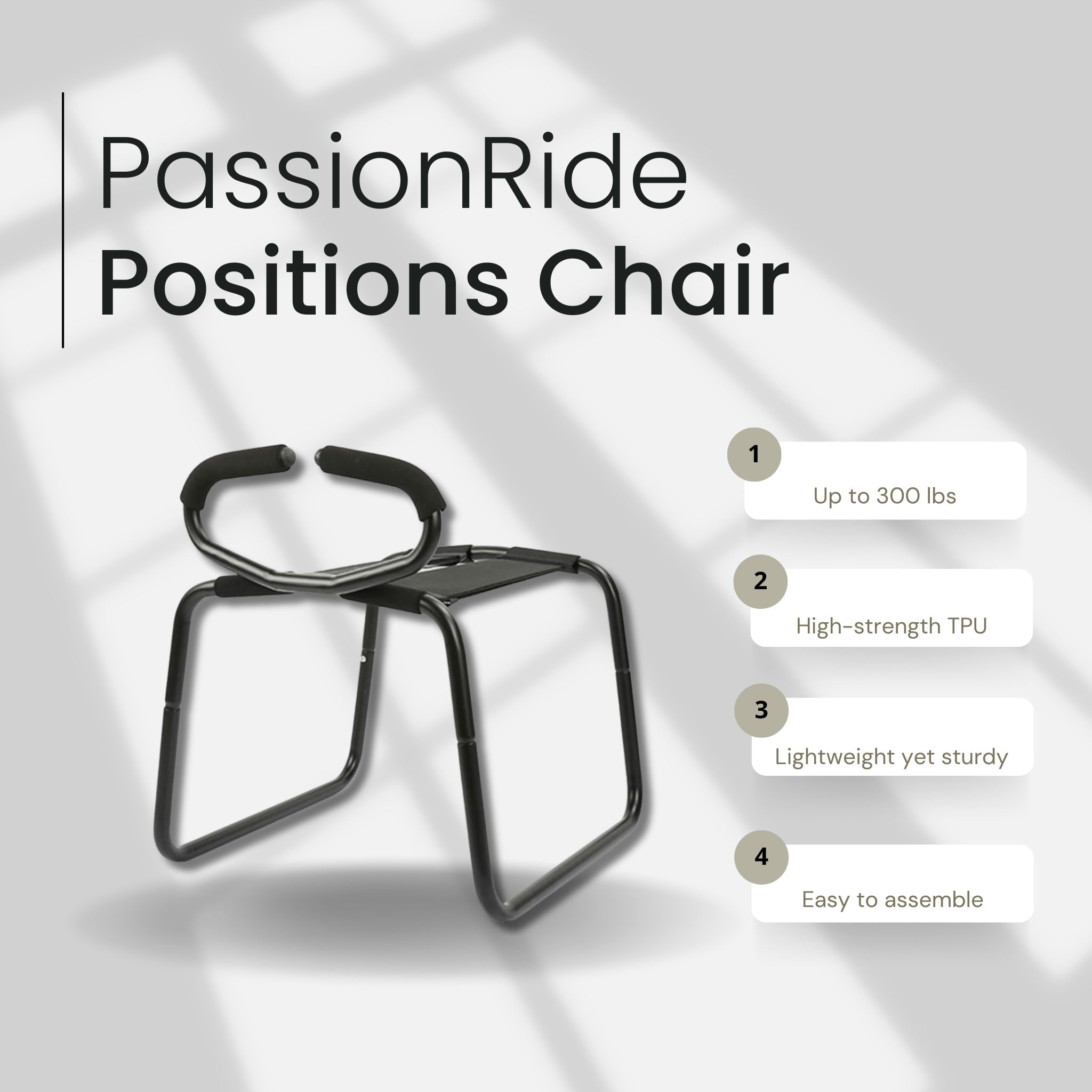 PassionRide Multifunction Sex Position Enhancer Chair with Handrail After Dark USA