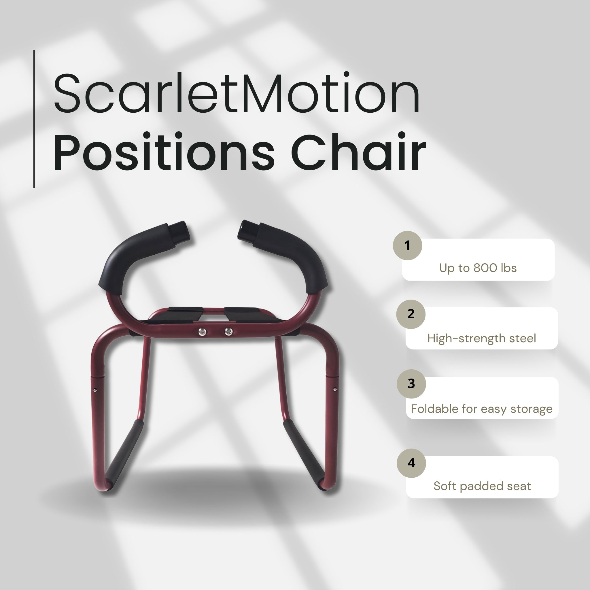 ScarletMotion Large Sex Position Enhancer Chair with Handrail After Dark USA