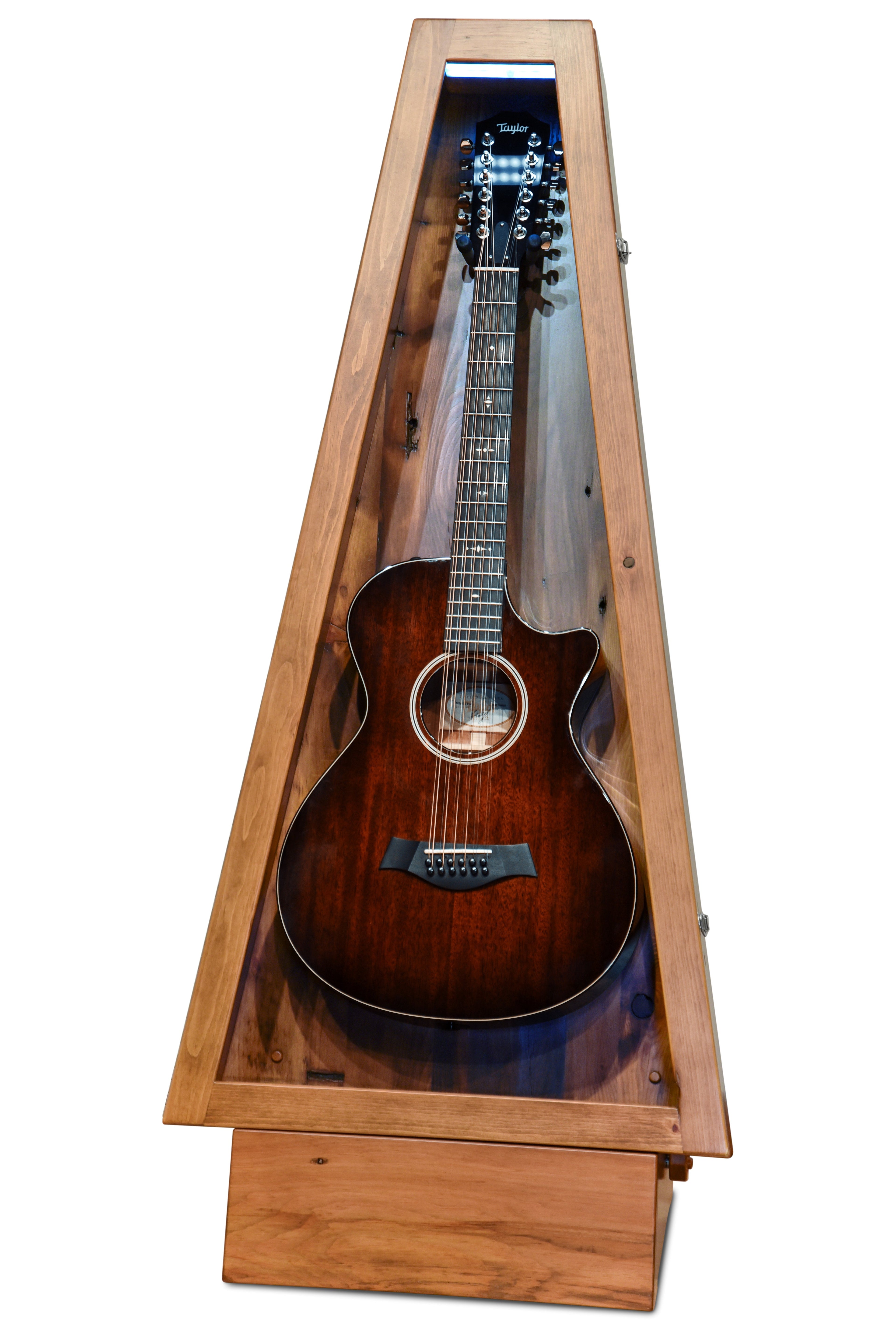 ClimaStand Triangle Humidor with Base - 300 Year Old Reclaimed Wood with Sealy Stain Acoustic Remedy Cases