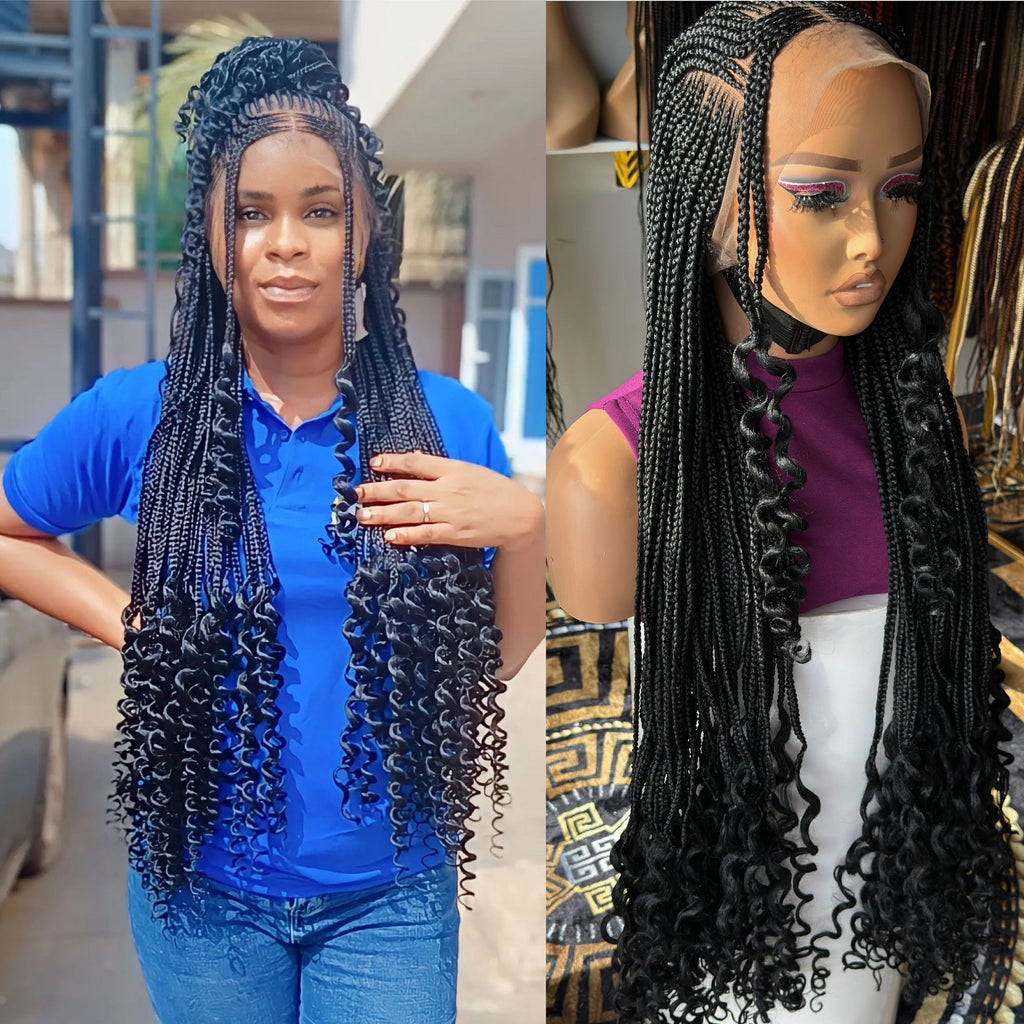 Fulani cornrows with curly tips HOL stores