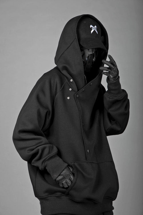 HiH38 Black Layered Hoodie Niepce