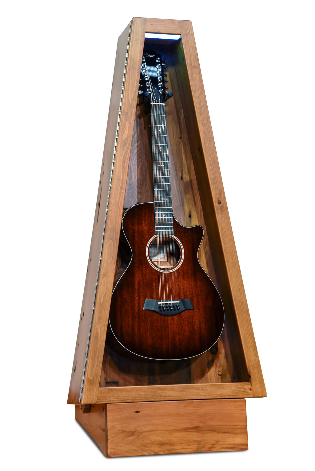 ClimaStand Triangle Humidor with Base - 300 Year Old Reclaimed Wood with Sealy Stain Acoustic Remedy Cases