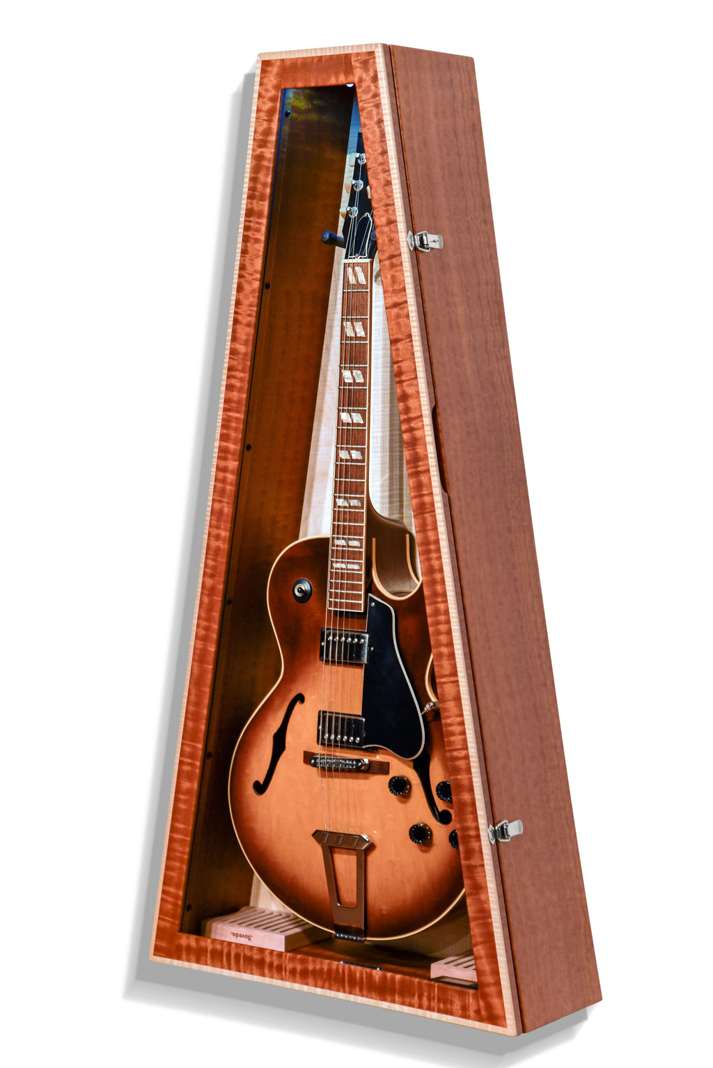 ClimaCase Triangle Humidor - Sapelle with Natural Flamed Maple Back Acoustic Remedy Cases