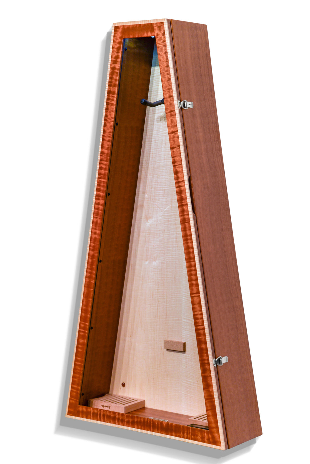 ClimaCase Triangle Humidor - Sapelle with Natural Flamed Maple Back Acoustic Remedy Cases