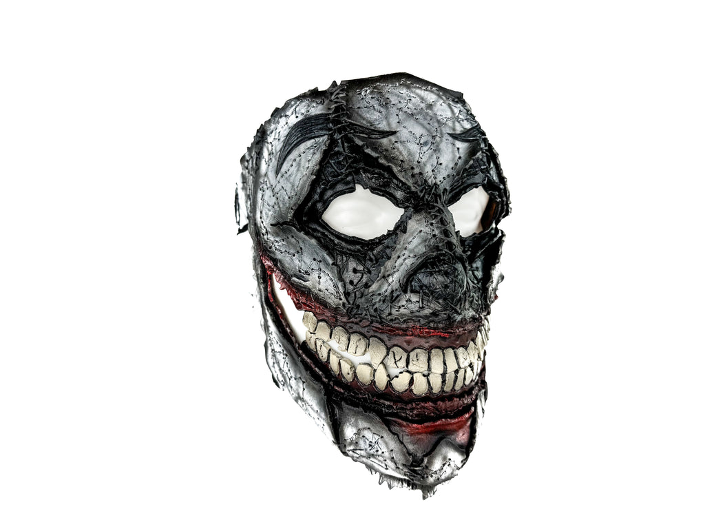 Genuine Leather Mask - GigaMyme Clown - Handmade Mime Full Face Cover for Halloween, Performance or Cosplay Costume Rockwell Masks