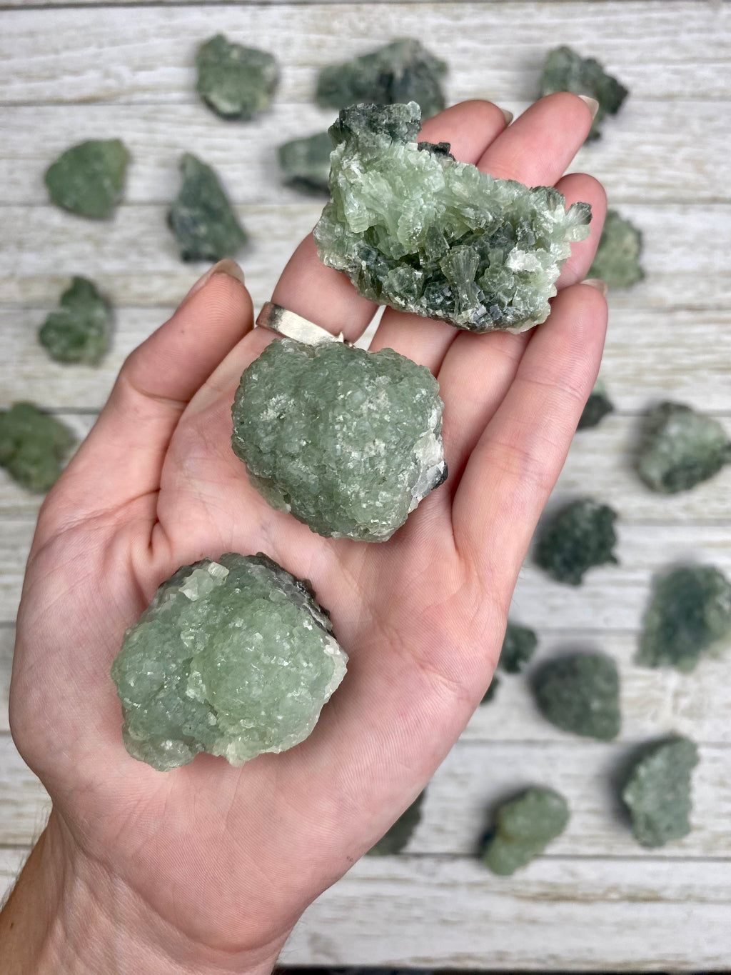 Prehnite with Epidote Cluster Curious Muse Crystals