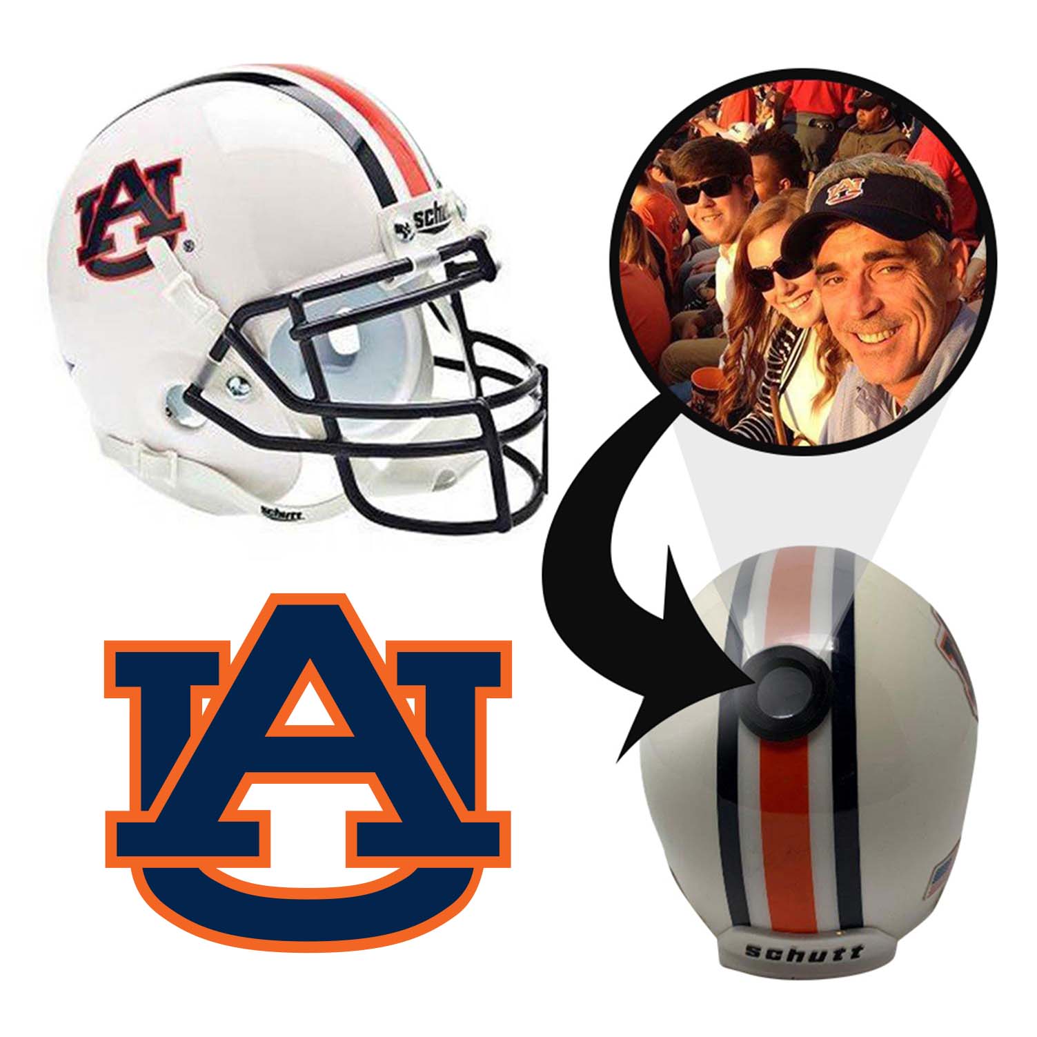 Auburn Tigers College Football Collectible Mini Helmet - Picture Inside - FANZ Collectibles Fanz Collectibles