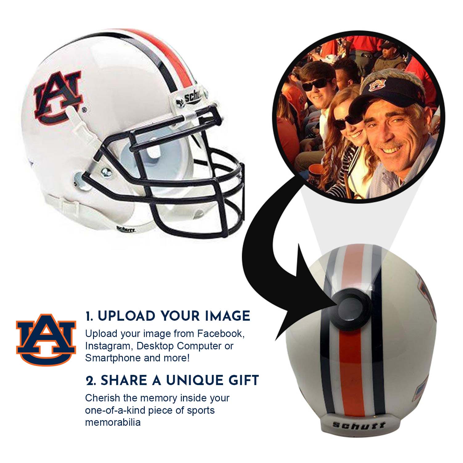Auburn Tigers College Football Collectible Mini Helmet - Picture Inside - FANZ Collectibles Fanz Collectibles