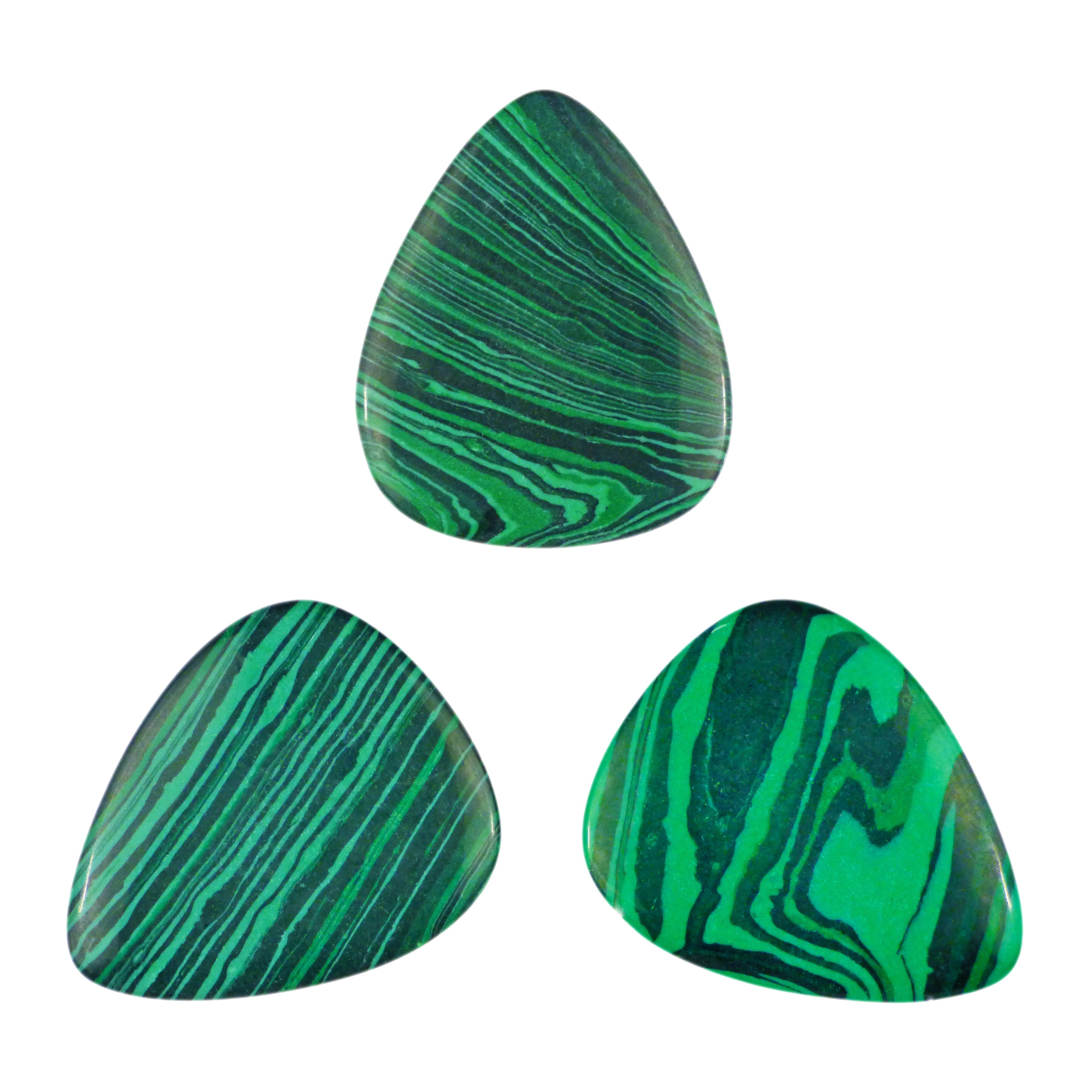 Green Malachite Stone Guitar Or Bass Pick - 3.0 mm Ultra Heavy Gauge - 351 Shape - Specialty Handmade Exotic Plectrum Exotic Plectrums