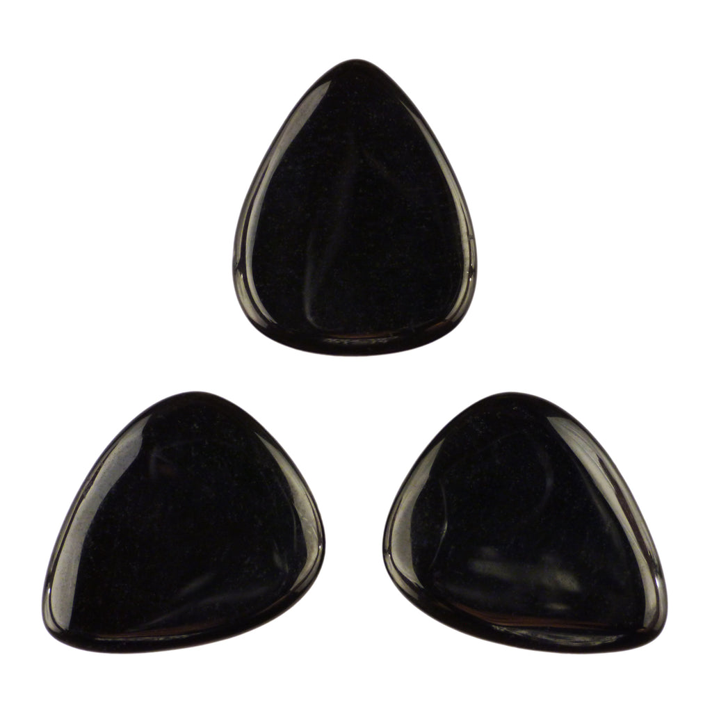 Black Obsidian Volcanic Glass Stone Guitar Pick - 3.0 mm Ultra Heavy Gauge - 351 Shape - Specialty Handmade Exotic Plectrum Exotic Plectrums