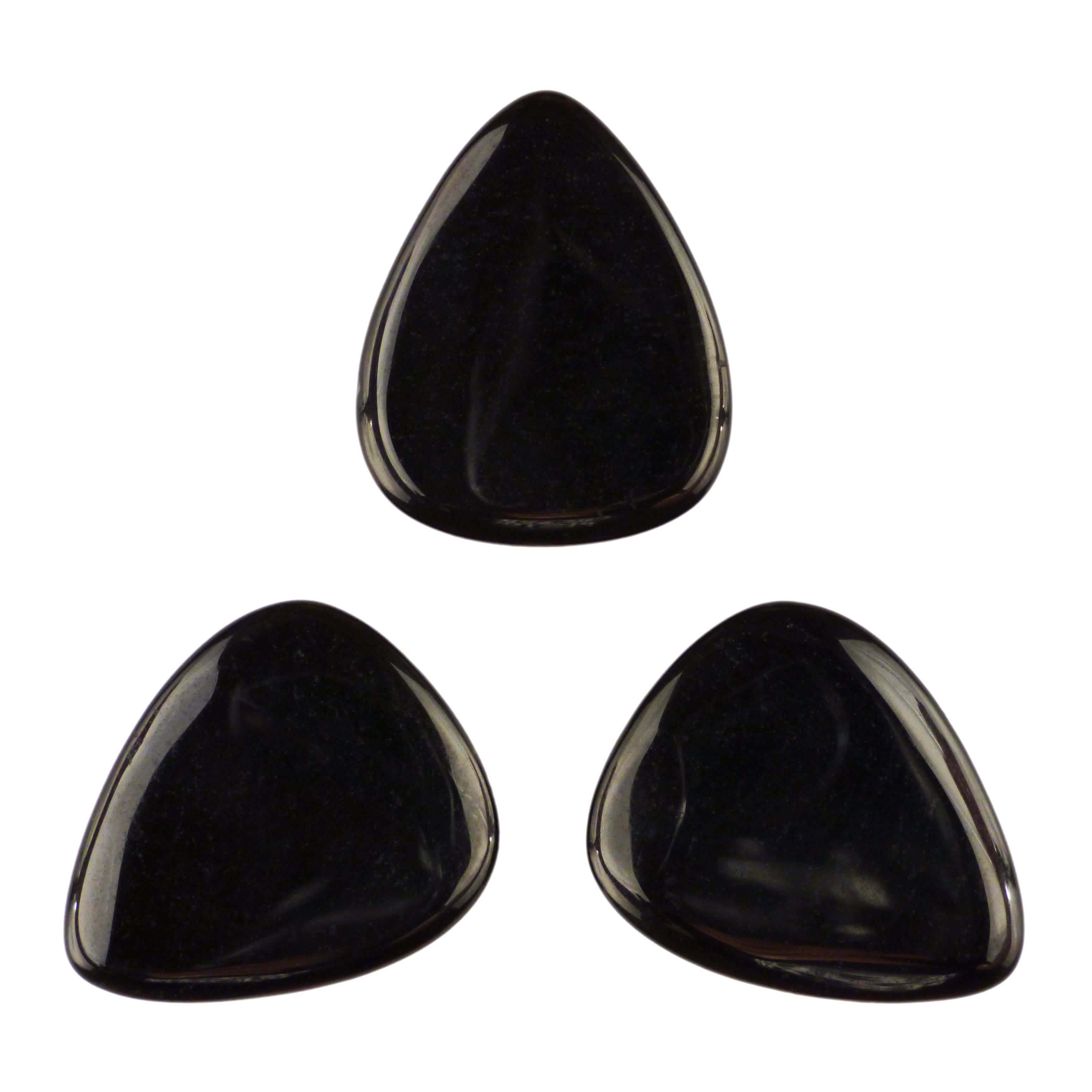 Black Obsidian Volcanic Glass Stone Guitar Pick - 3.0 mm Ultra Heavy Gauge - 351 Shape - Specialty Handmade Exotic Plectrum Exotic Plectrums