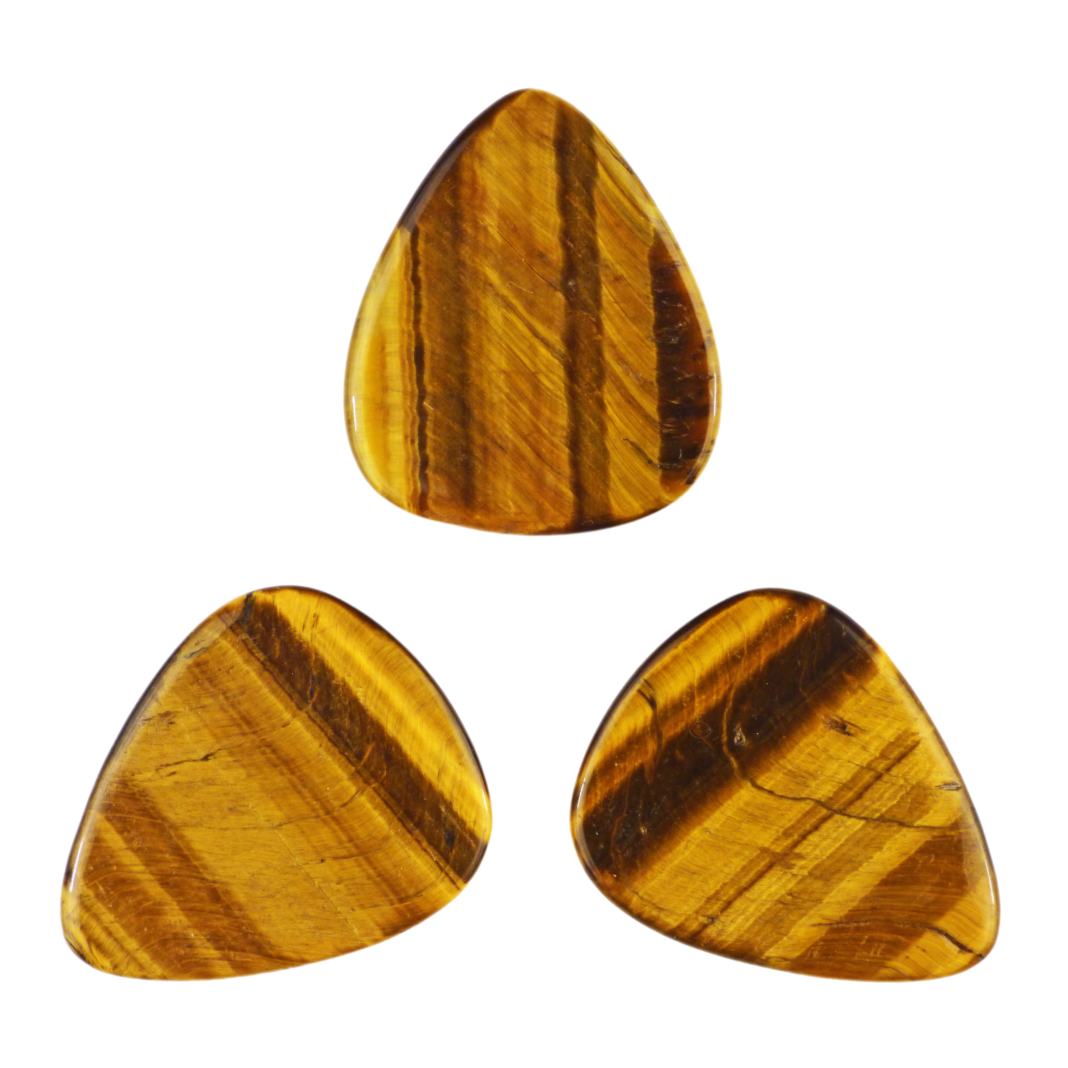 Yellow Tiger's Eye Stone Guitar Or Bass Pick - 3.0 mm Ultra Heavy Gauge - 351 Shape - Specialty Handmade Gemstone Exotic Plectrum Exotic Plectrums