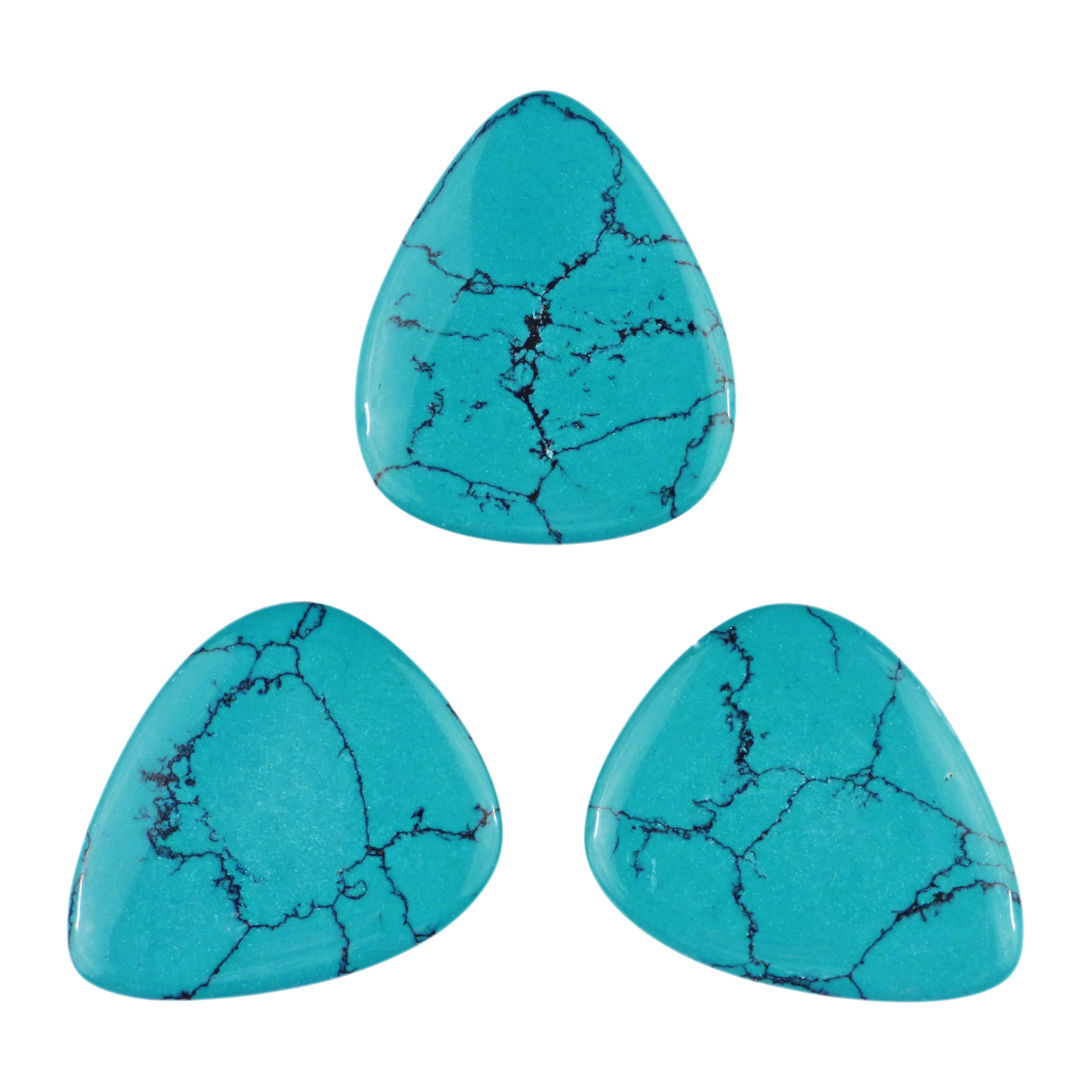 Turquoise Stone Guitar Or Bass Pick - 3.0 mm Ultra Heavy Gauge - 351 Shape - Specialty Handmade Stone Exotic Plectrum Exotic Plectrums