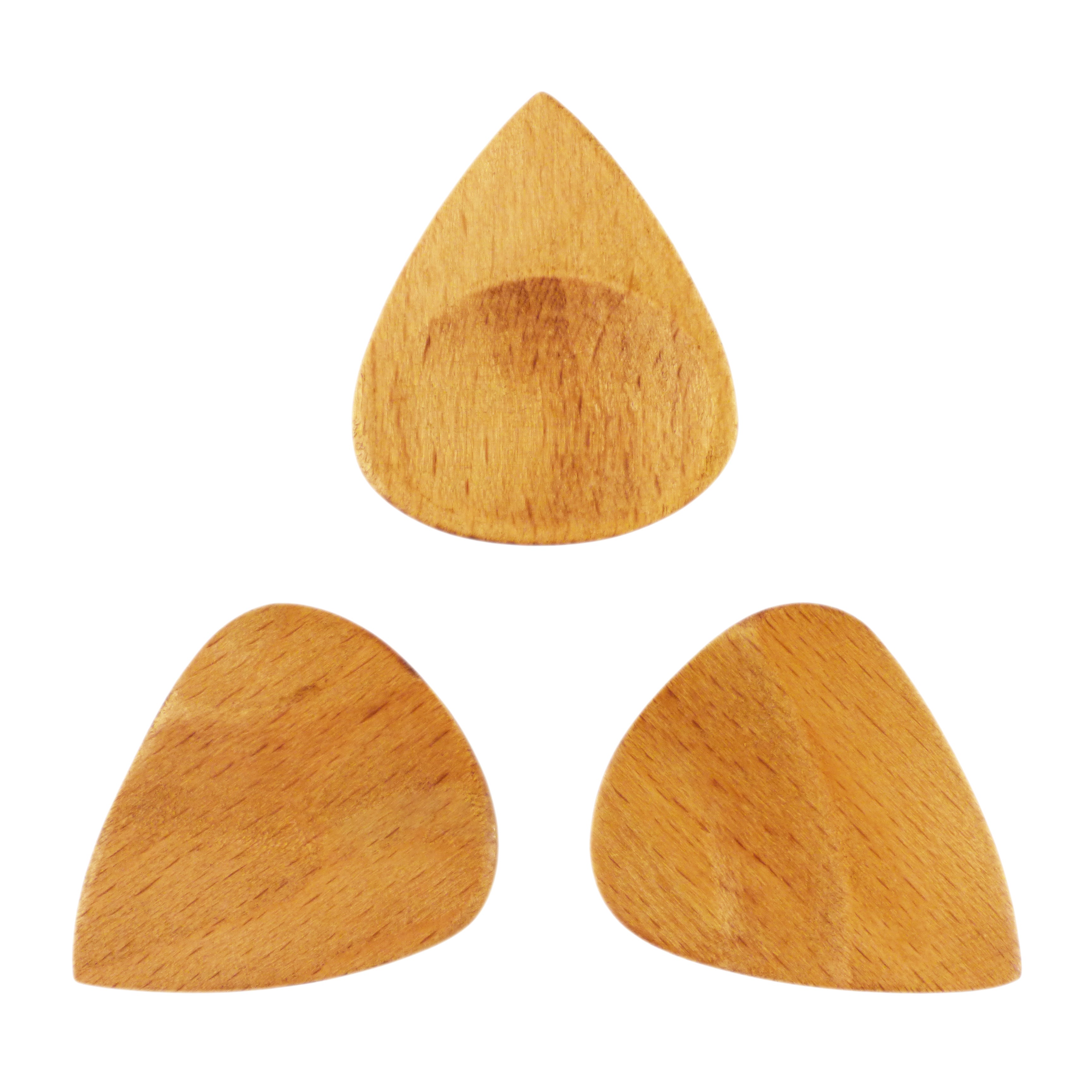Light Steamed Beech Wood Guitar Or Bass Pick - 3.0 mm Ultra Heavy Gauge - 351 Groove Shape - Natural Finish Handmade Specialty Exotic Plectrum Exotic Plectrums