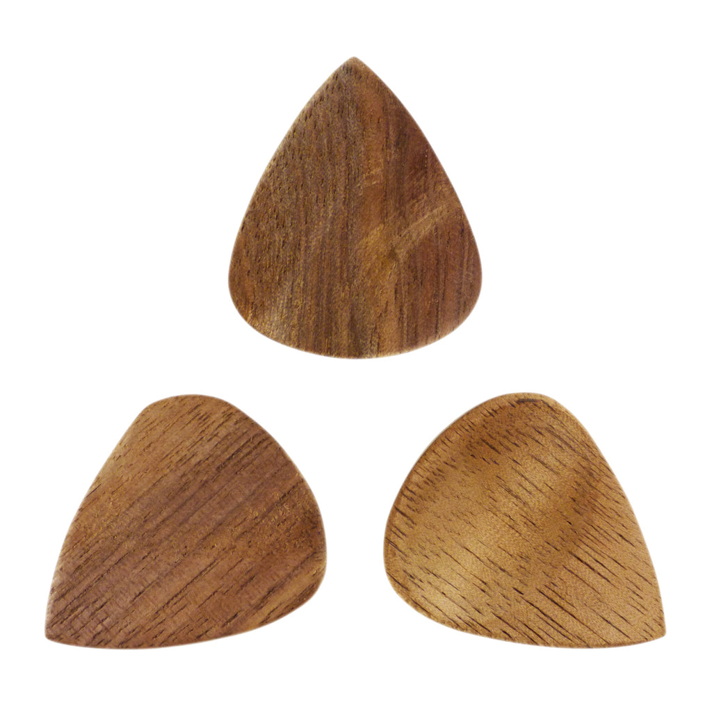 Walnut Wood Guitar Or Bass Pick - 3.0 mm Ultra Heavy Gauge - 351 Groove Shape - Natural Finish Handmade Specialty Exotic Plectrum Exotic Plectrums