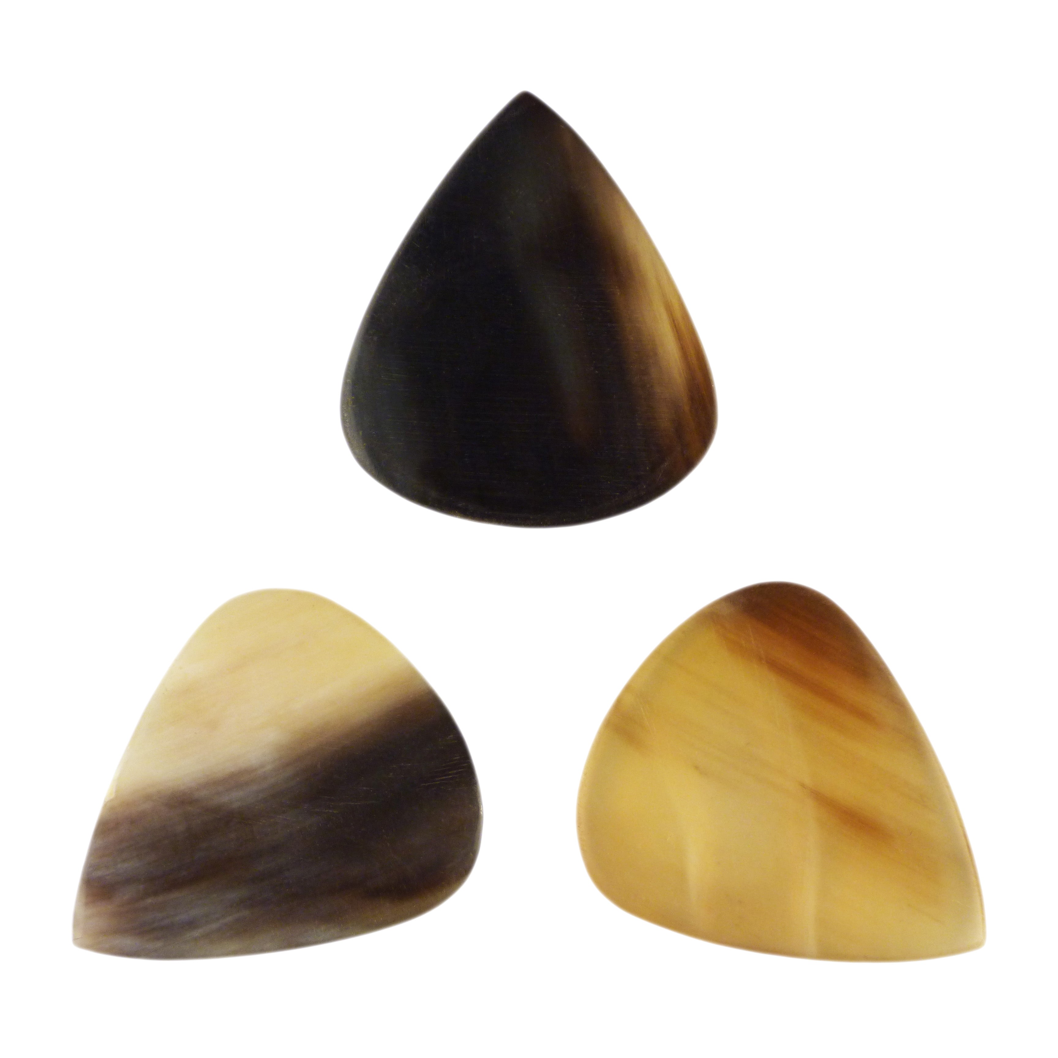 Black And White Buffalo Horn Guitar Or Bass Pick - 3.0 mm Ultra Heavy Gauge - 351 Groove Shape - Polished Finish Handmade Specialty Exotic Plectrum Exotic Plectrums