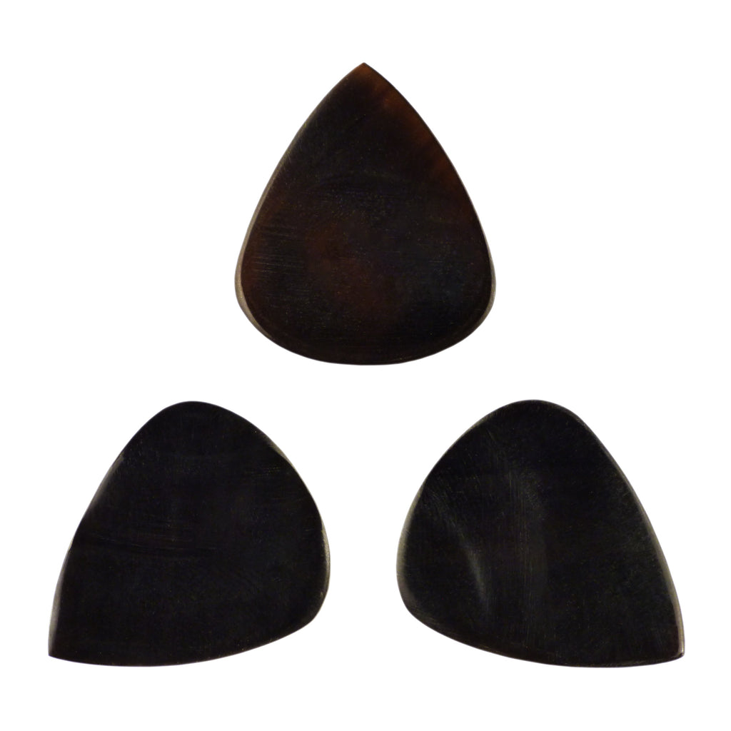 Black Buffalo Horn Guitar Or Bass Pick - 3.0 mm Ultra Heavy Gauge - 351 Groove Shape - Polished Finish Handmade Specialty Exotic Plectrum Exotic Plectrums