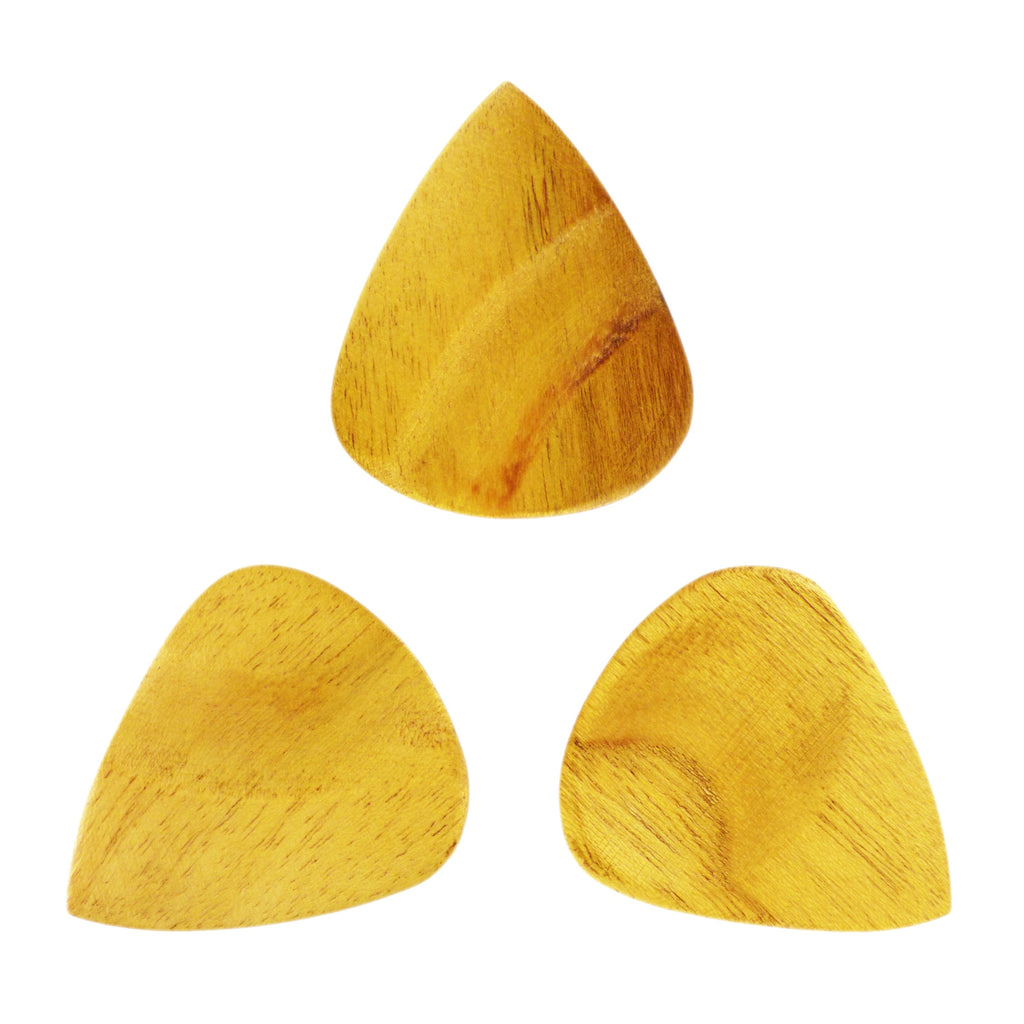 Mulberry Wood Guitar Or Bass Pick - 3.0 mm Ultra Heavy Gauge - 351 Groove Shape - Natural Finish Handmade Specialty Exotic Plectrum Exotic Plectrums