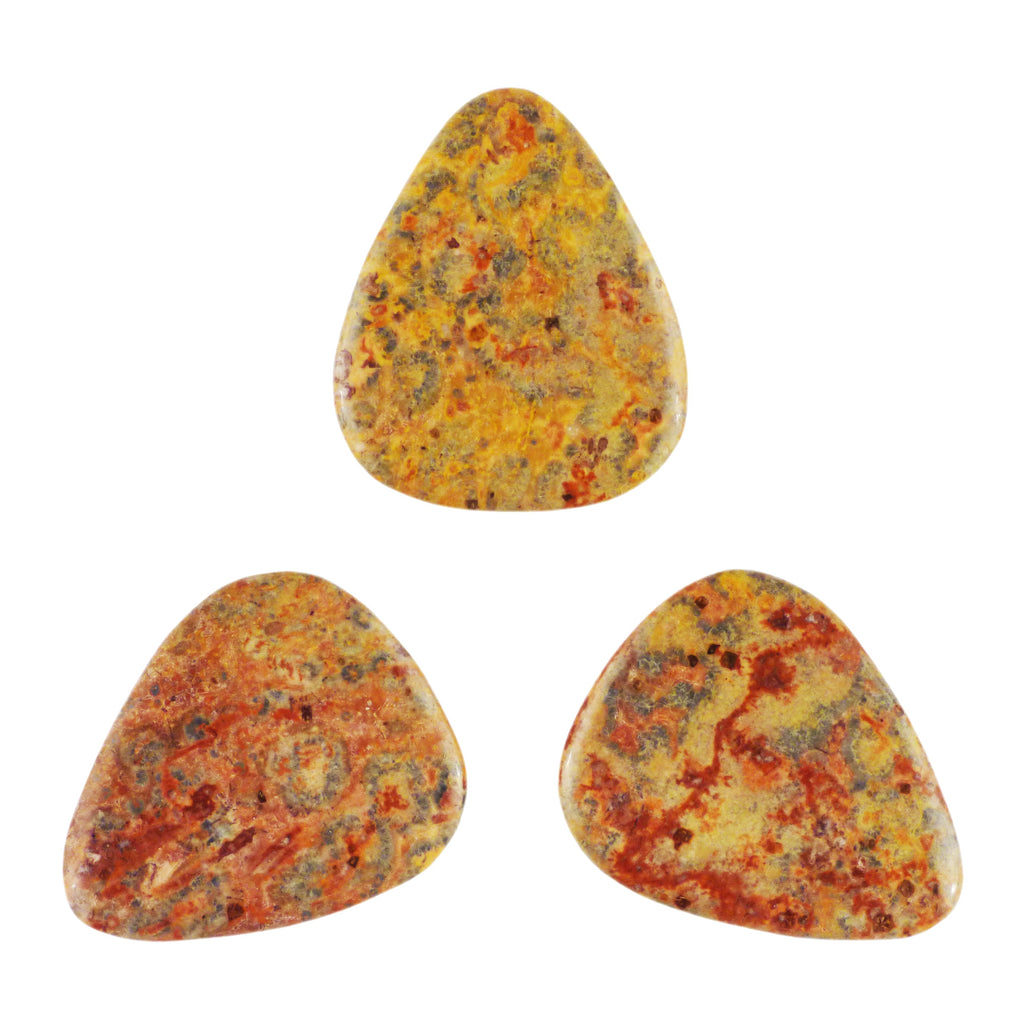Leopard Skin Jasper Stone Guitar Or Bass Pick - 3.0 mm Ultra Heavy Gauge - 351 Shape - Specialty Handmade Gemstone Exotic Plectrum Exotic Plectrums