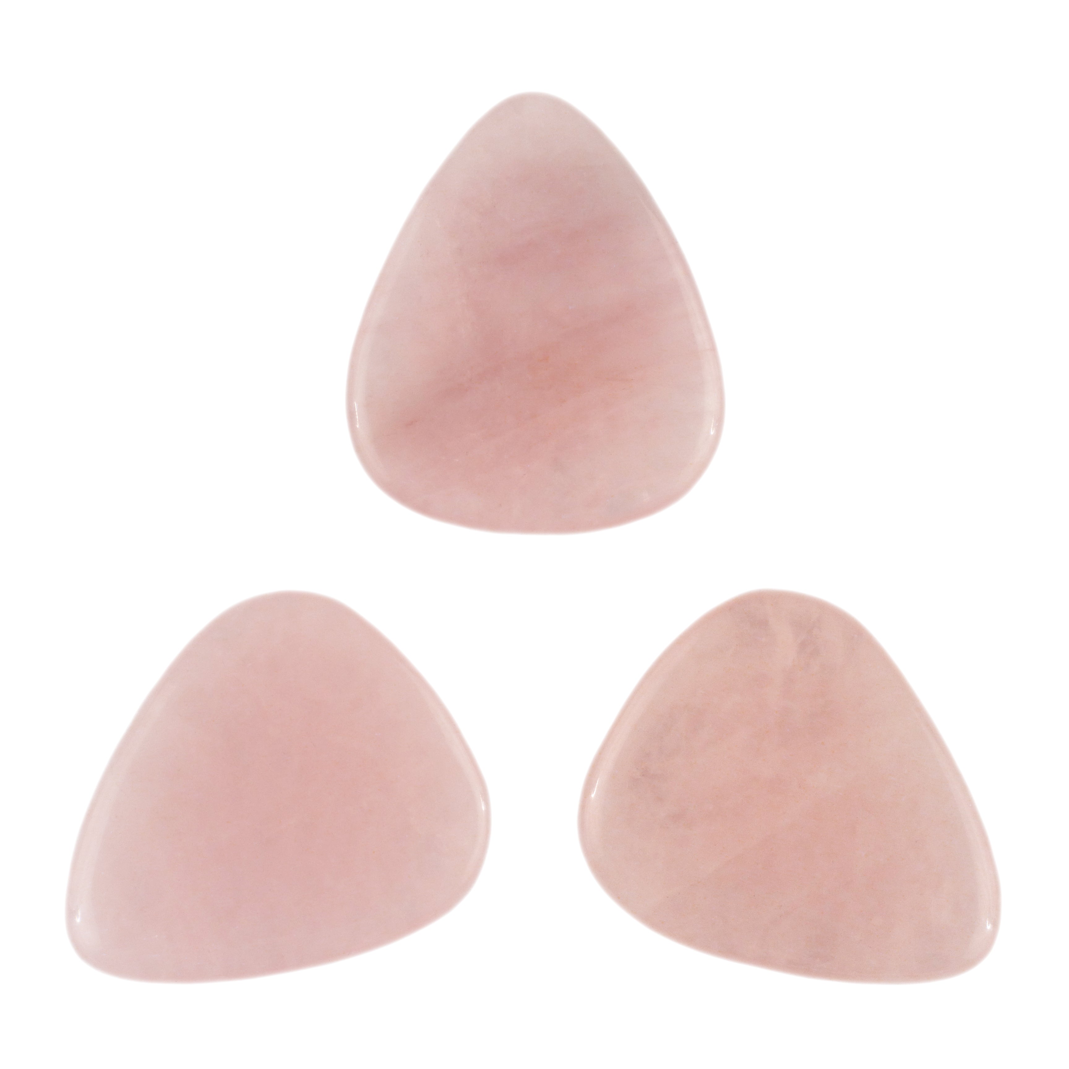 Rose Quartz Stone Guitar Or Bass Pick - 3.0 mm Ultra Heavy Gauge - 351 Shape - Specialty Handmade Gemstone Exotic Plectrum Exotic Plectrums