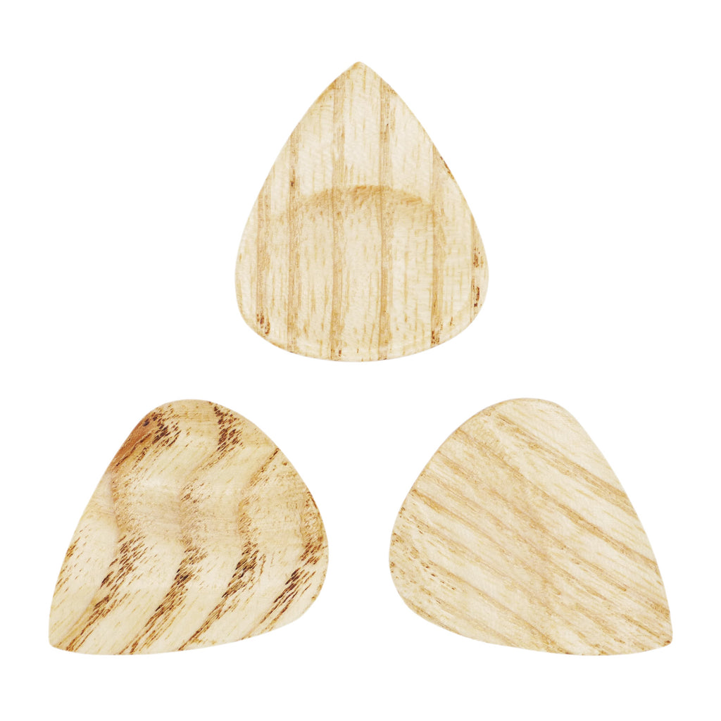 Ash Wood Guitar Or Bass Pick - 3.0 mm Ultra Heavy Gauge - 351 Groove Shape - Natural Finish Handmade Specialty Exotic Plectrum Exotic Plectrums