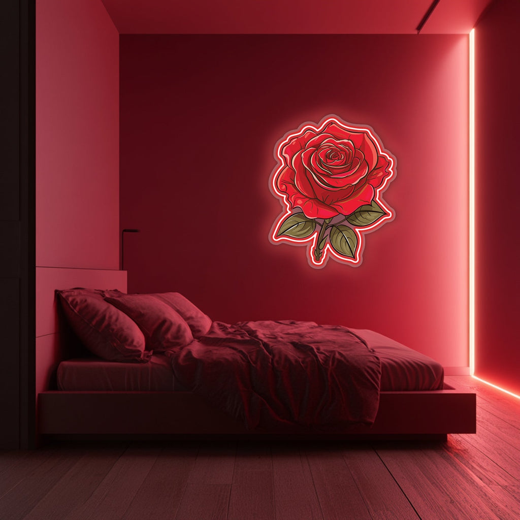 UV Printed Rose Neon Wall Art- LV0073 Liviqon.co