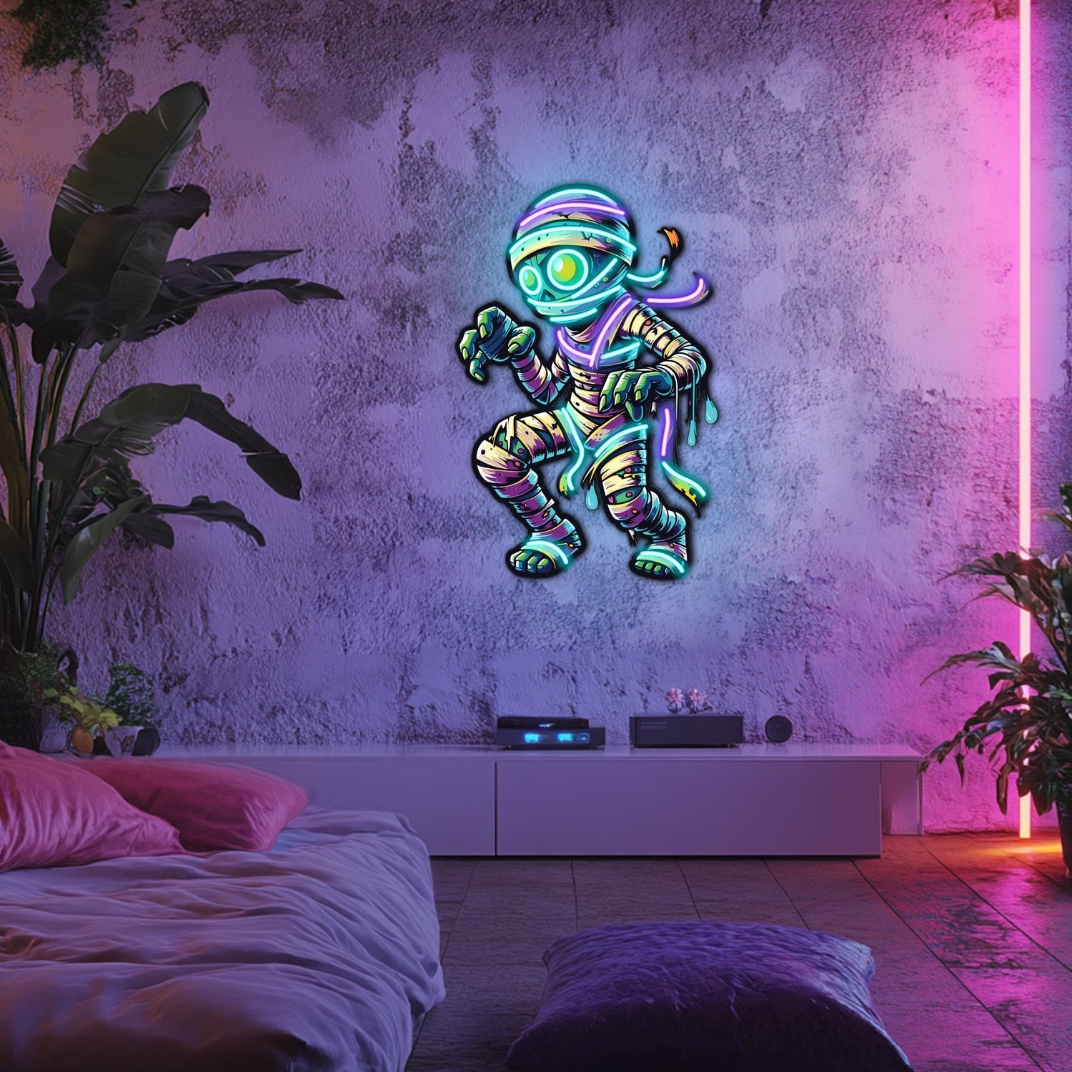 UV Printed Mummy Neon Wall Art- LV0036 Liviqon.co