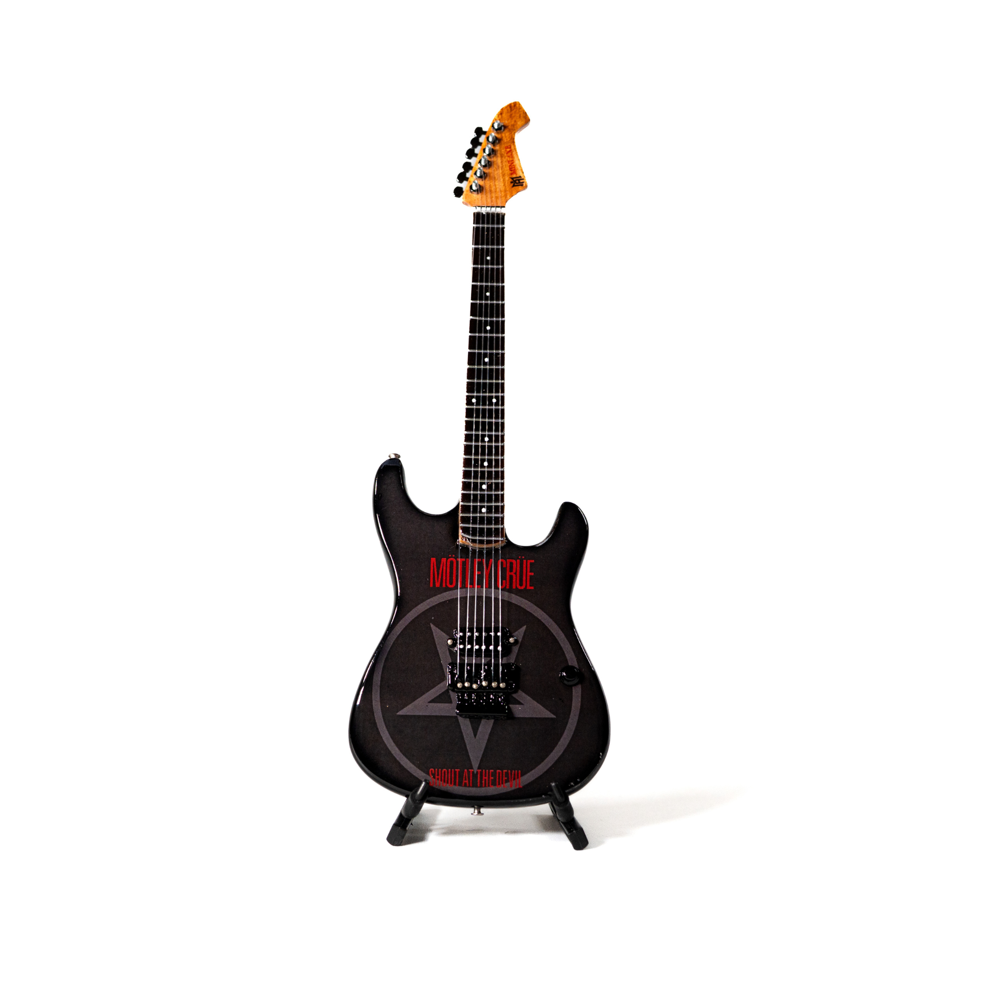 Mötley Crüe "Shout at the Devil" and "Dr. Feelgood" Collectible Miniature Guitar Set The Mini Axe