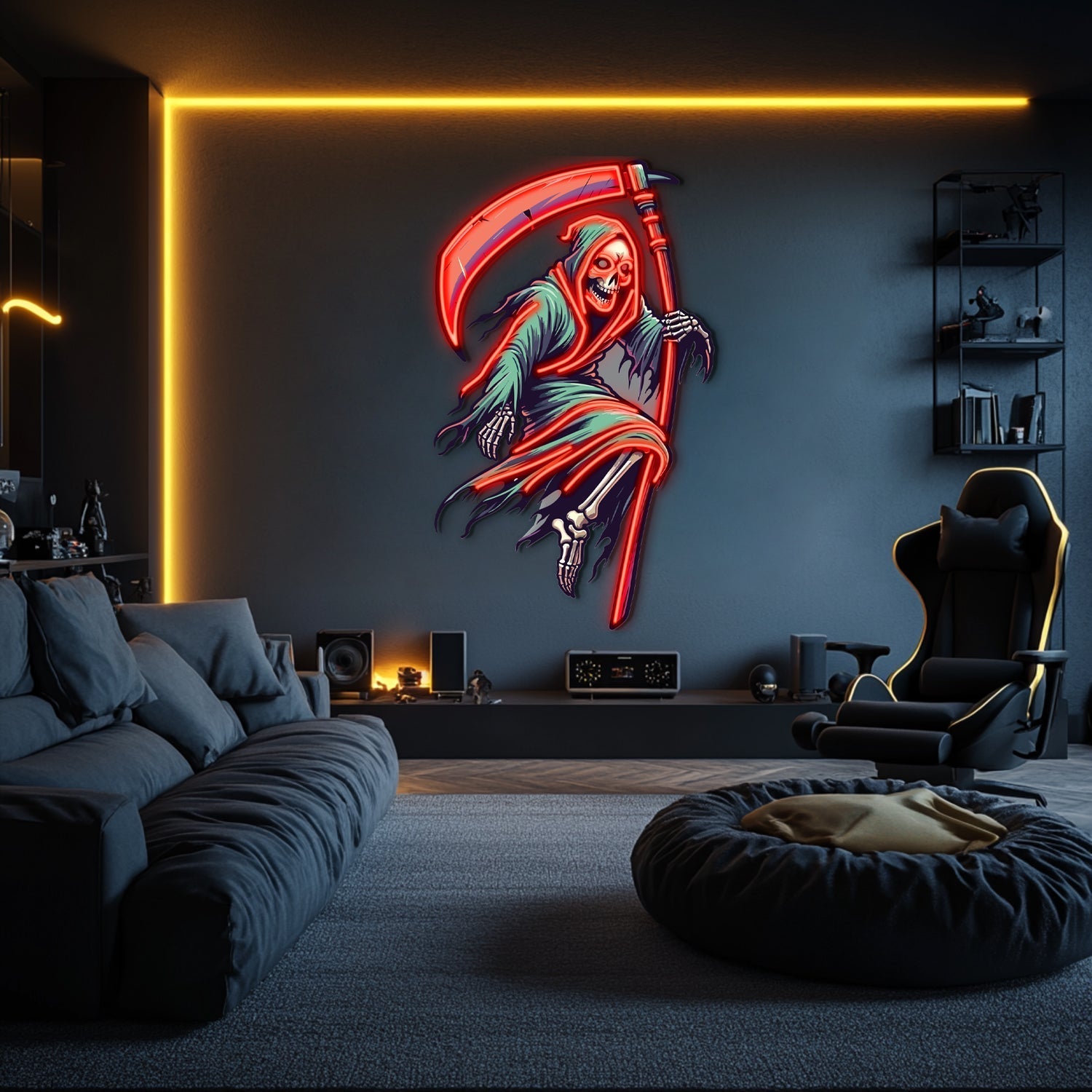 UV Printed Angel of Death Neon Wall Art- LV0003 Liviqon.co