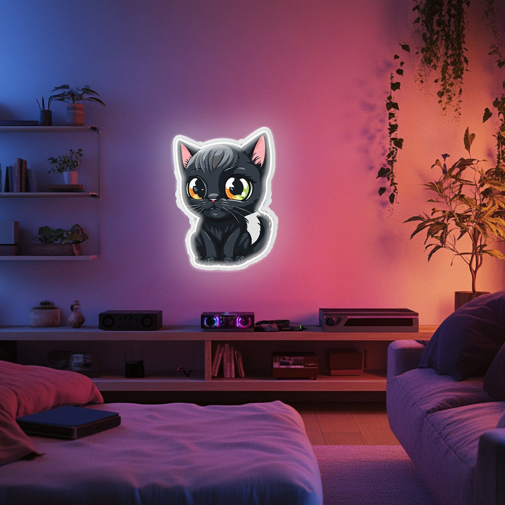 UV Printed Cat Neon Wall Art- LV0019 Liviqon.co