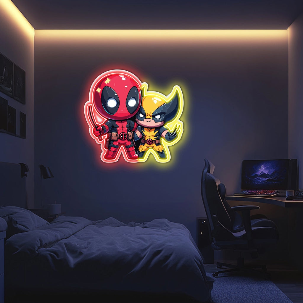 UV Printed Deadpool Wolverine Neon Wall Art- LV0066 Liviqon.co